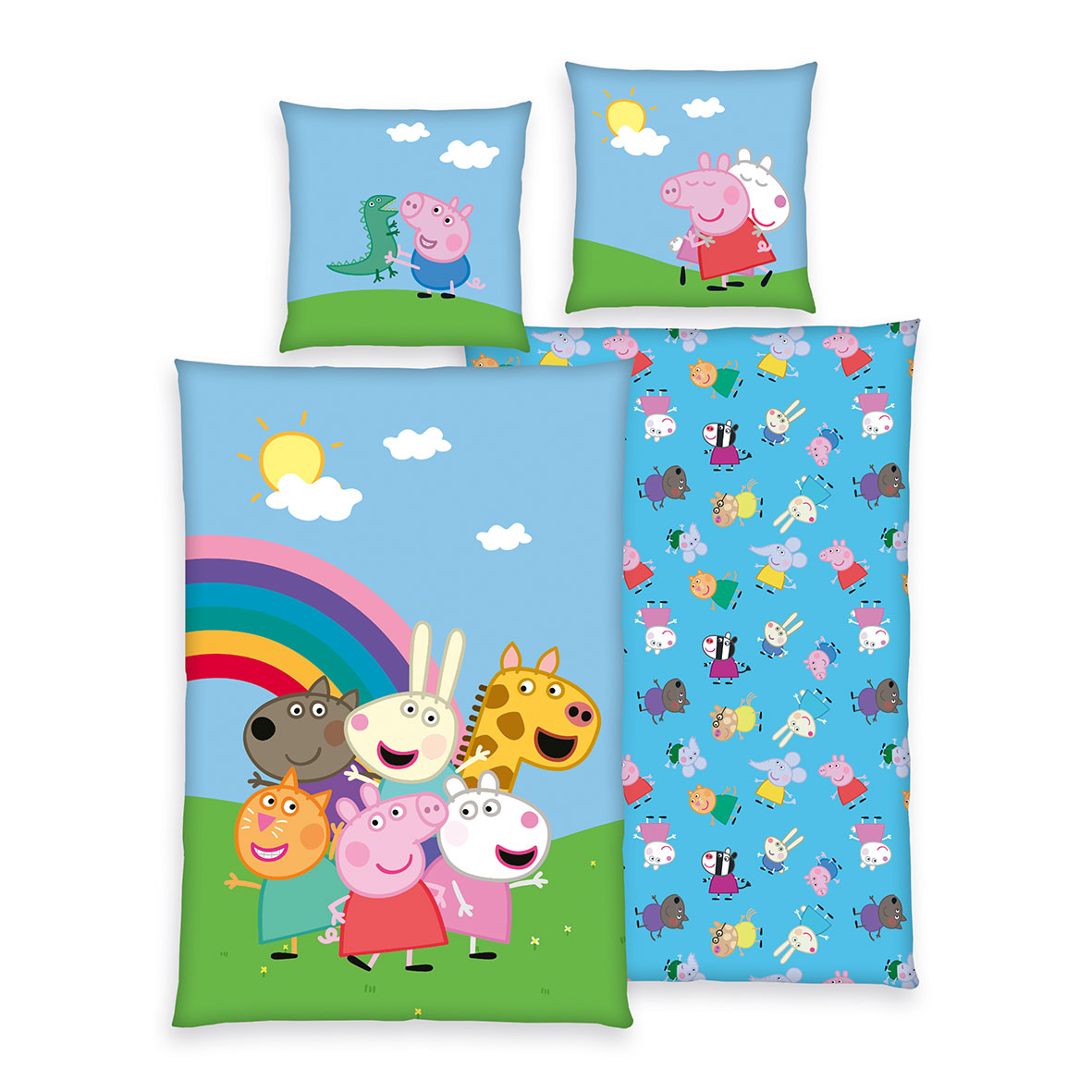 Peppa Wutz Bettwäsche-Set ‘Friends’ – 135×200, 140x200 oder 160x210 cm, Renforcé