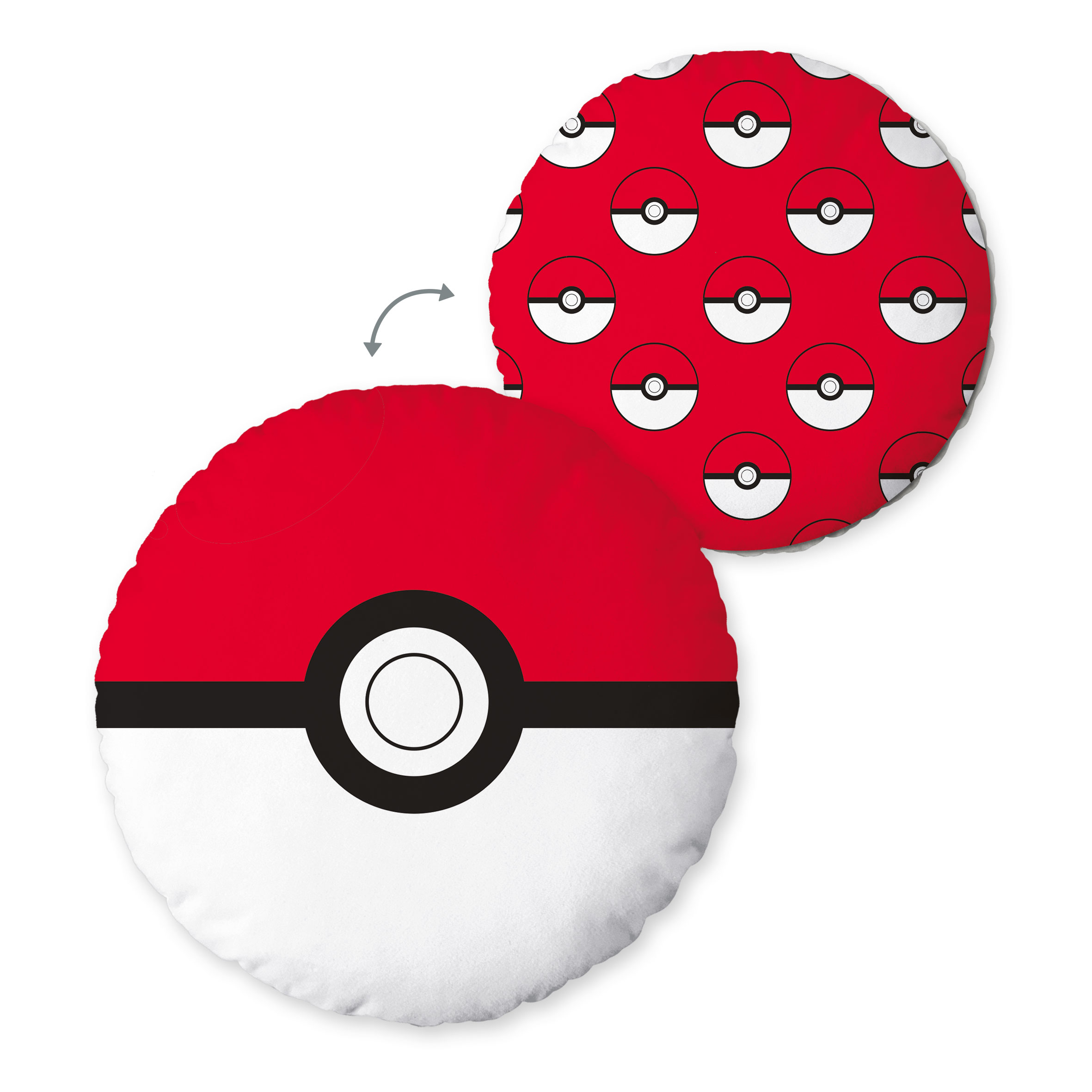 Pokémon Formkissen 'Pokéball' – Ø 30 cm, Soft Velboa