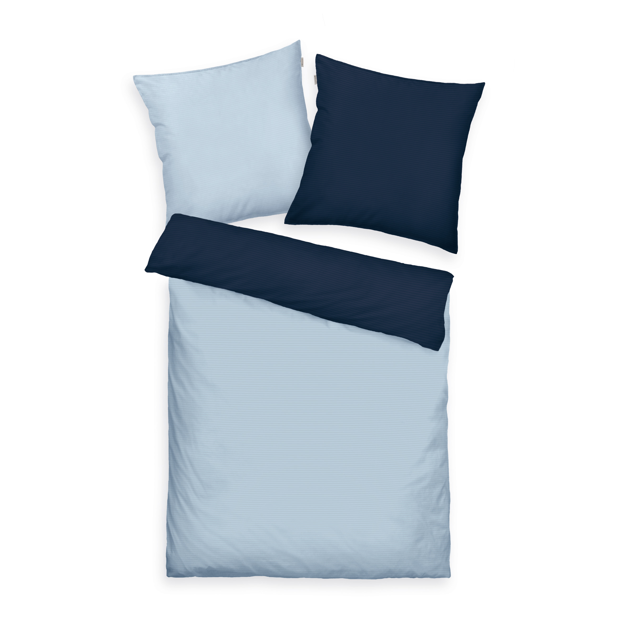 TOM TAILOR Bettwäsche - Two-Tone Solid Colors Dark Navy & Sky Blue