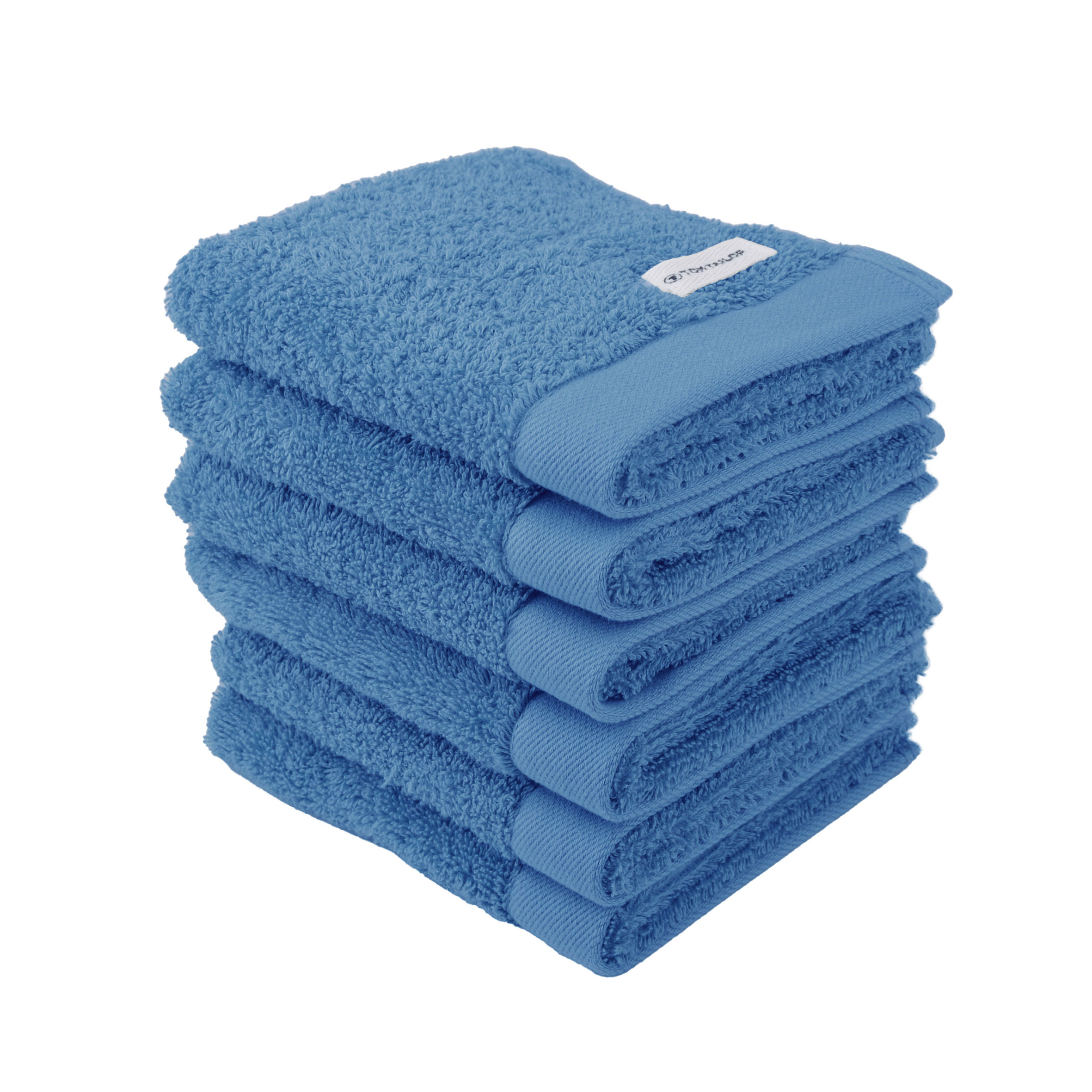 TOM TAILOR Gästehandtuch 6er-Set 'Color Bath Towel Cool Blue' – 30x50 cm, Frottier