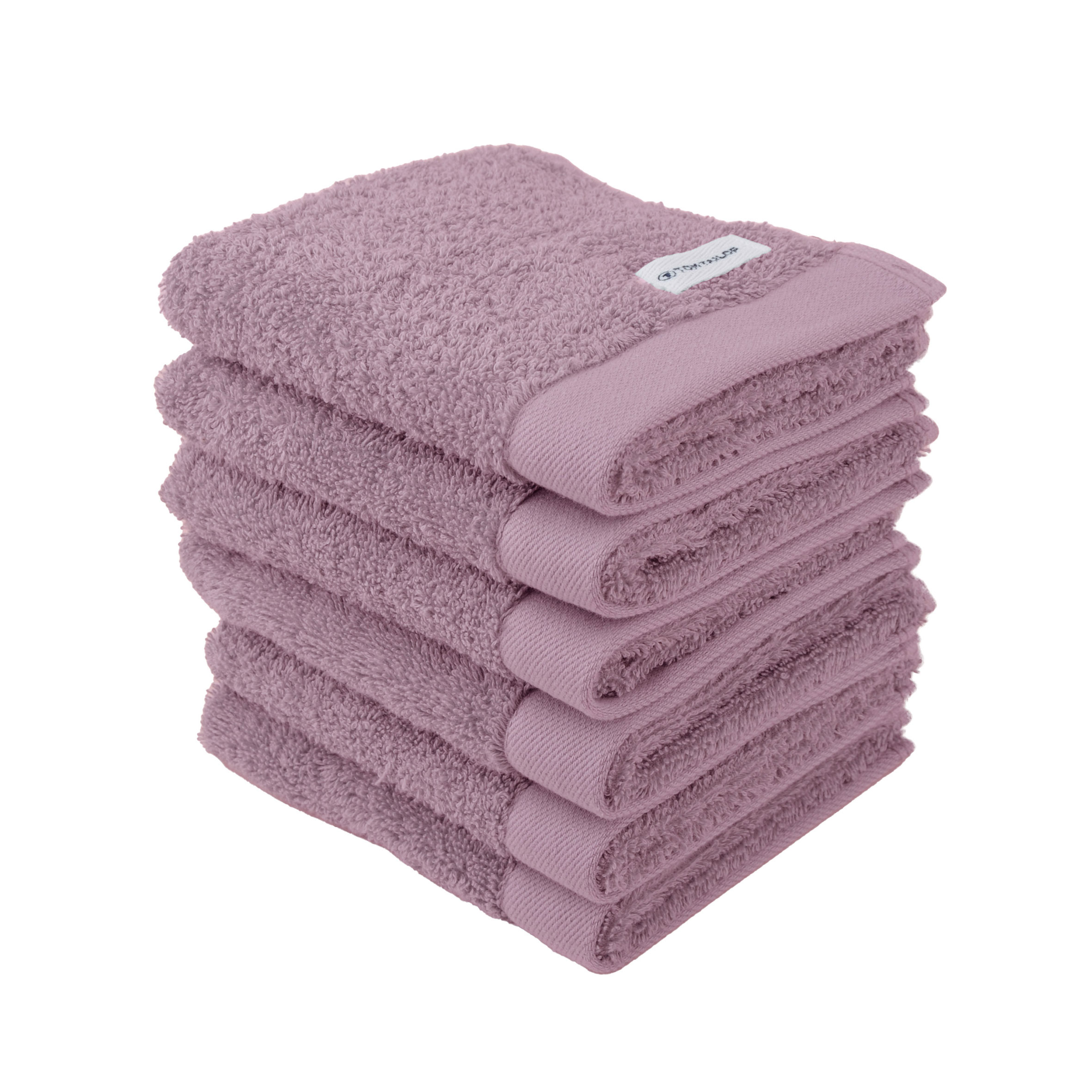 TOM TAILOR Gästehandtuch 6er-Set 'Color Bath Towel Cozy Mauve' – 30x50 cm, Frottier