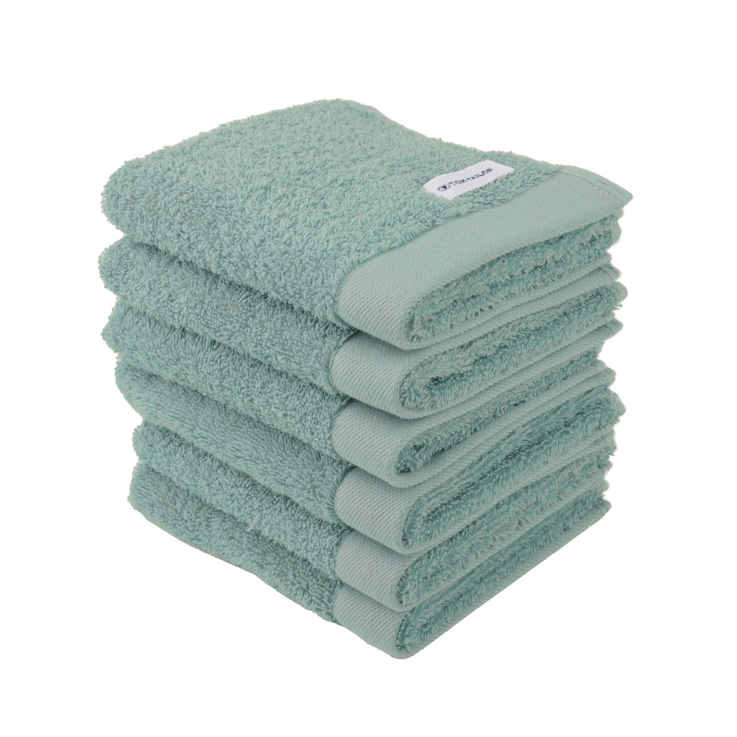 TOM TAILOR Gästehandtuch 6er-Set 'Color Bath Towel Fresh Sage' – 30x50 cm, Frottier