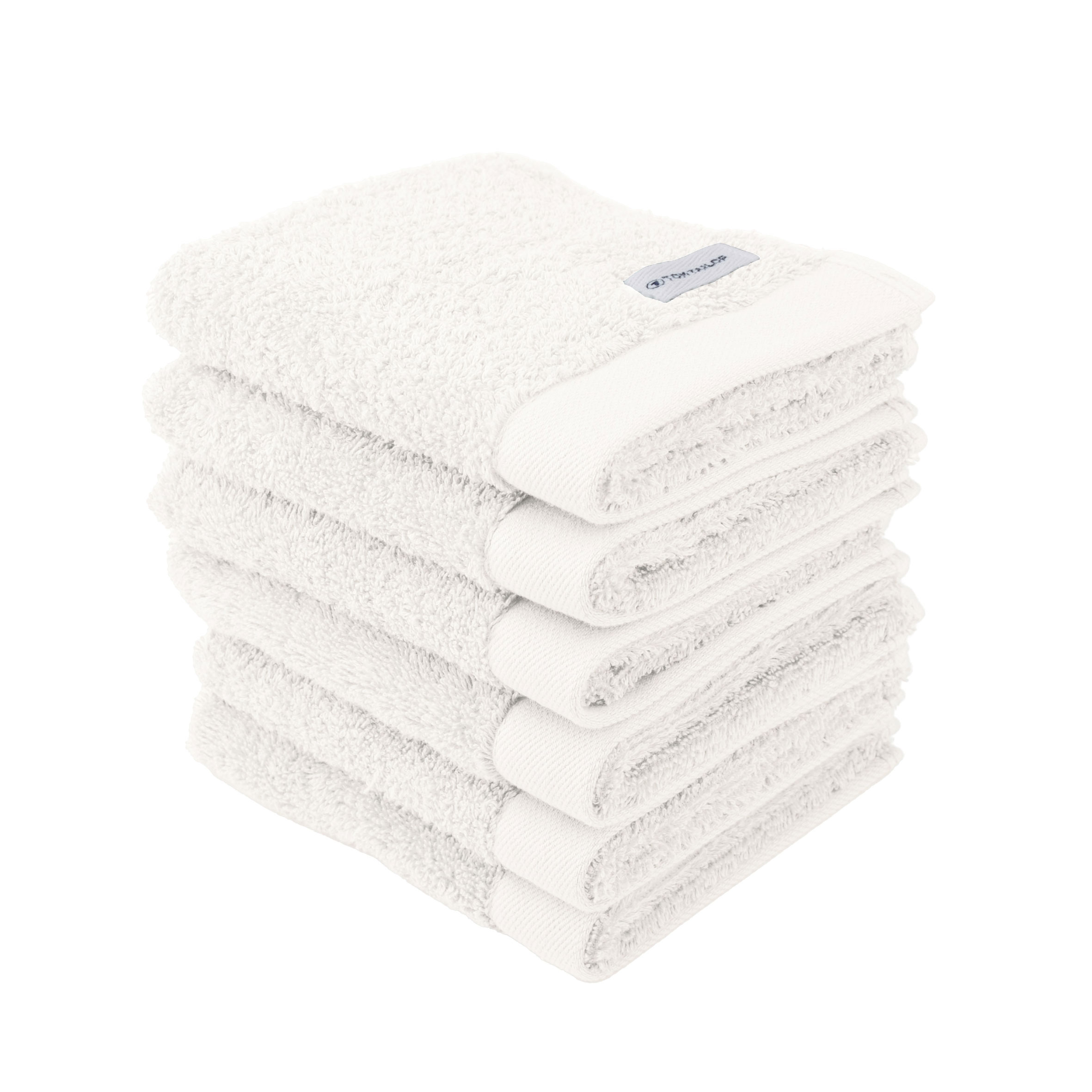 TOM TAILOR Gästehandtuch 6er-Set ‘Color Bath Towel Crisp White’ – 30×50 cm, Frottier