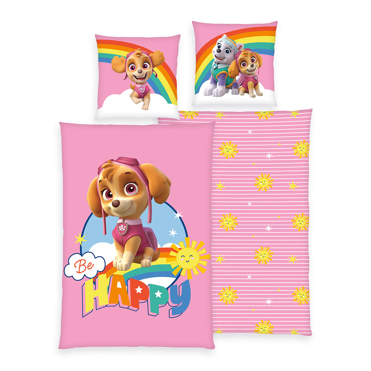 Paw Patrol Bettwäsche-Set 'Be Happy' – 135x200 cm, Linon