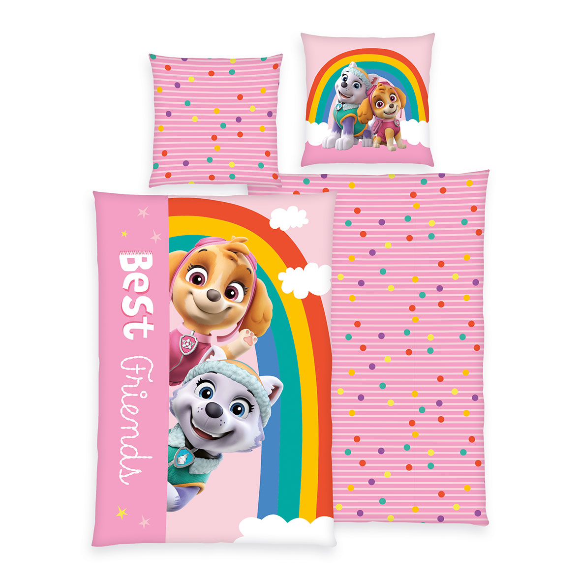 Paw Patrol Bettwäsche-Set 'Rainbow' – 135x200 cm, Linon
