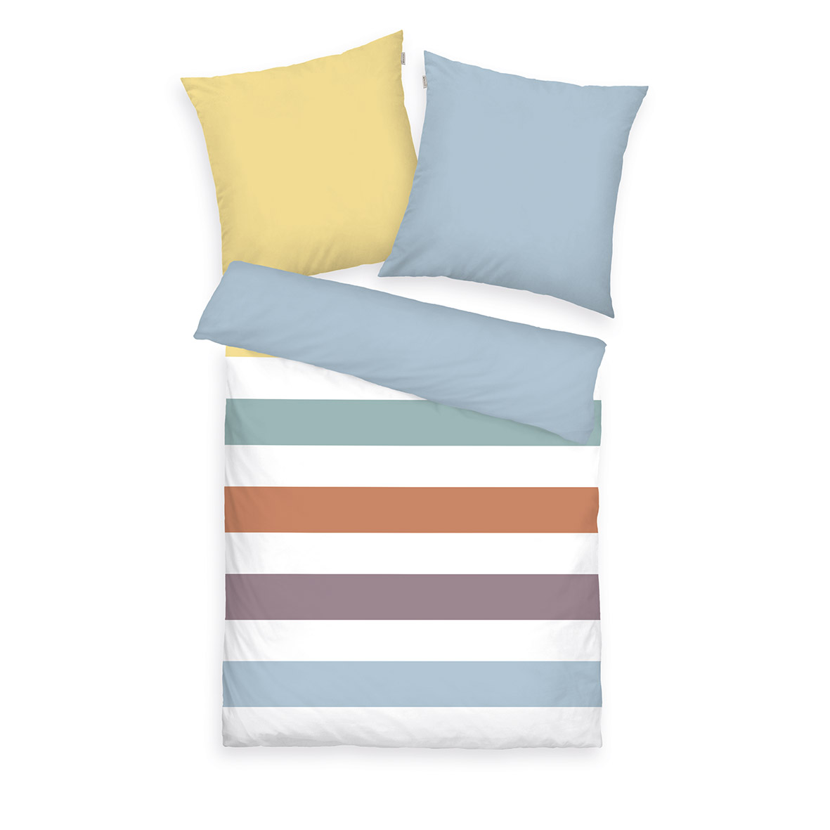 TOM TAILOR Bettwäsche-Set 'Colored Stripes Multi Color' – 135x200, 155x220 & 200x220 cm, Renforcé