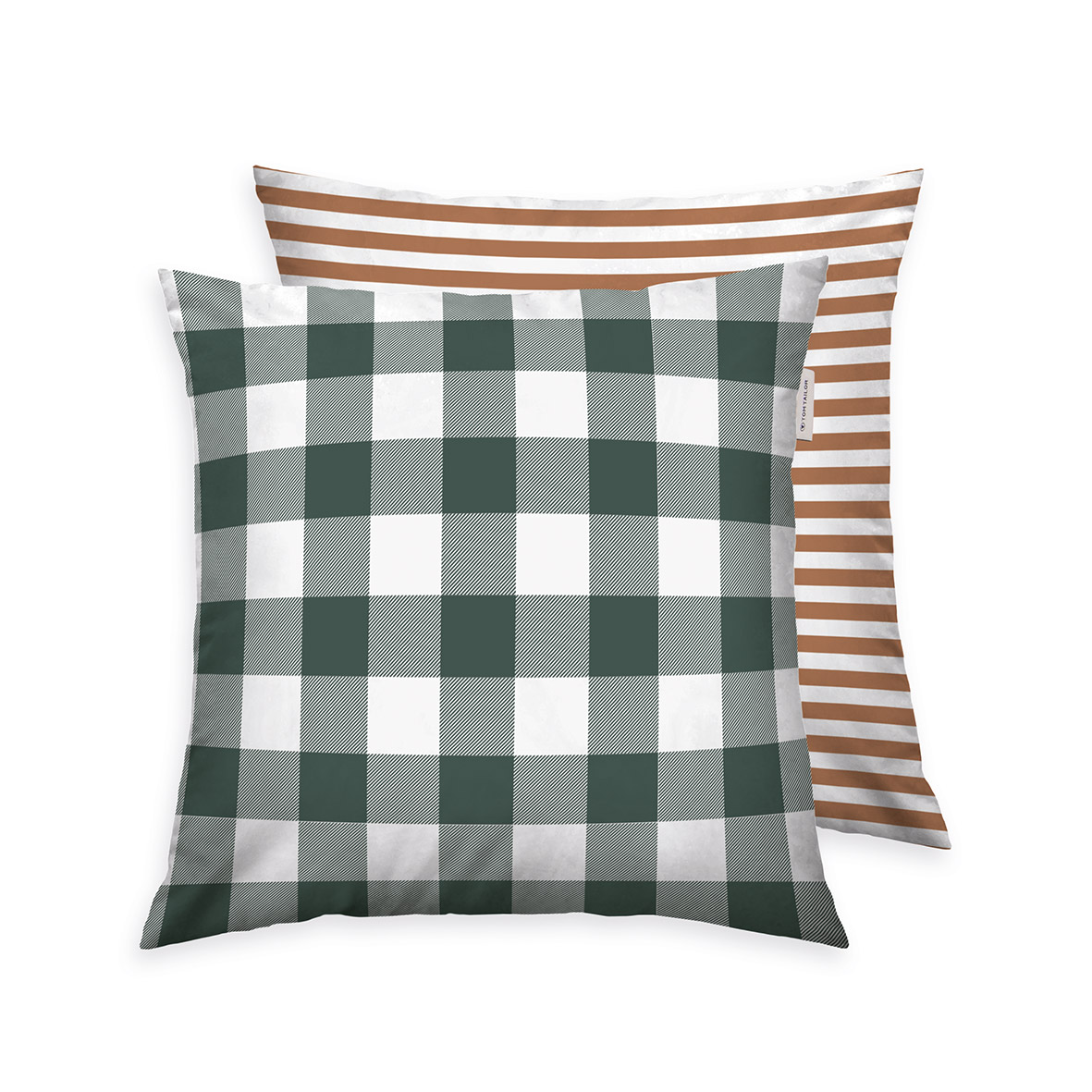 TOM TAILOR Kissenhülle - Classic Check Forest & Rusty Red
