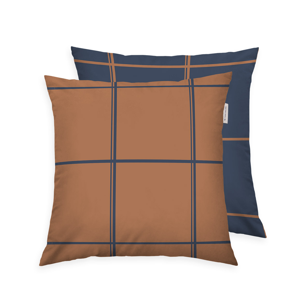 TOM TAILOR Kissenhülle - Large Check Dark Navy & Rusty Red