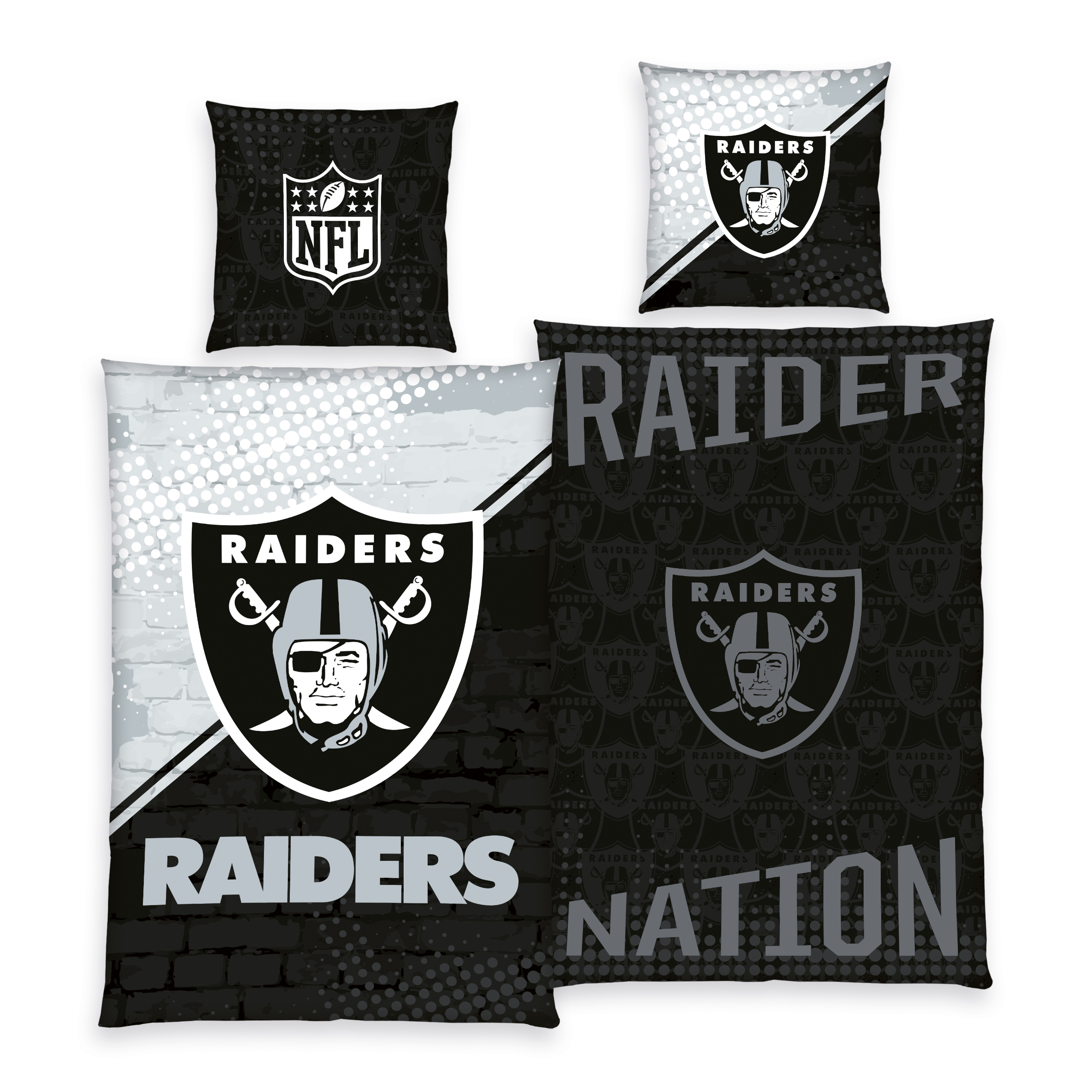 NFL Bettwäsche-Set 'Las Vegas Raiders' – 135x200 cm, Renforcé