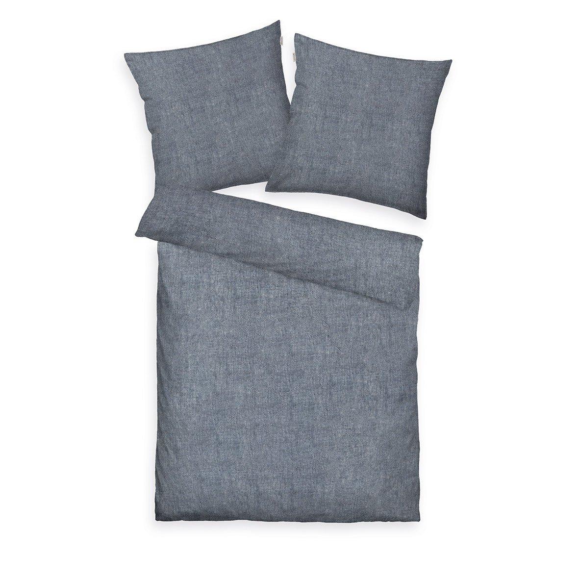 TOM TAILOR Bettwäsche-Set 'Woven Melange Soft Navy' – 135x200, 140x200 & 155x220 cm, Flanell