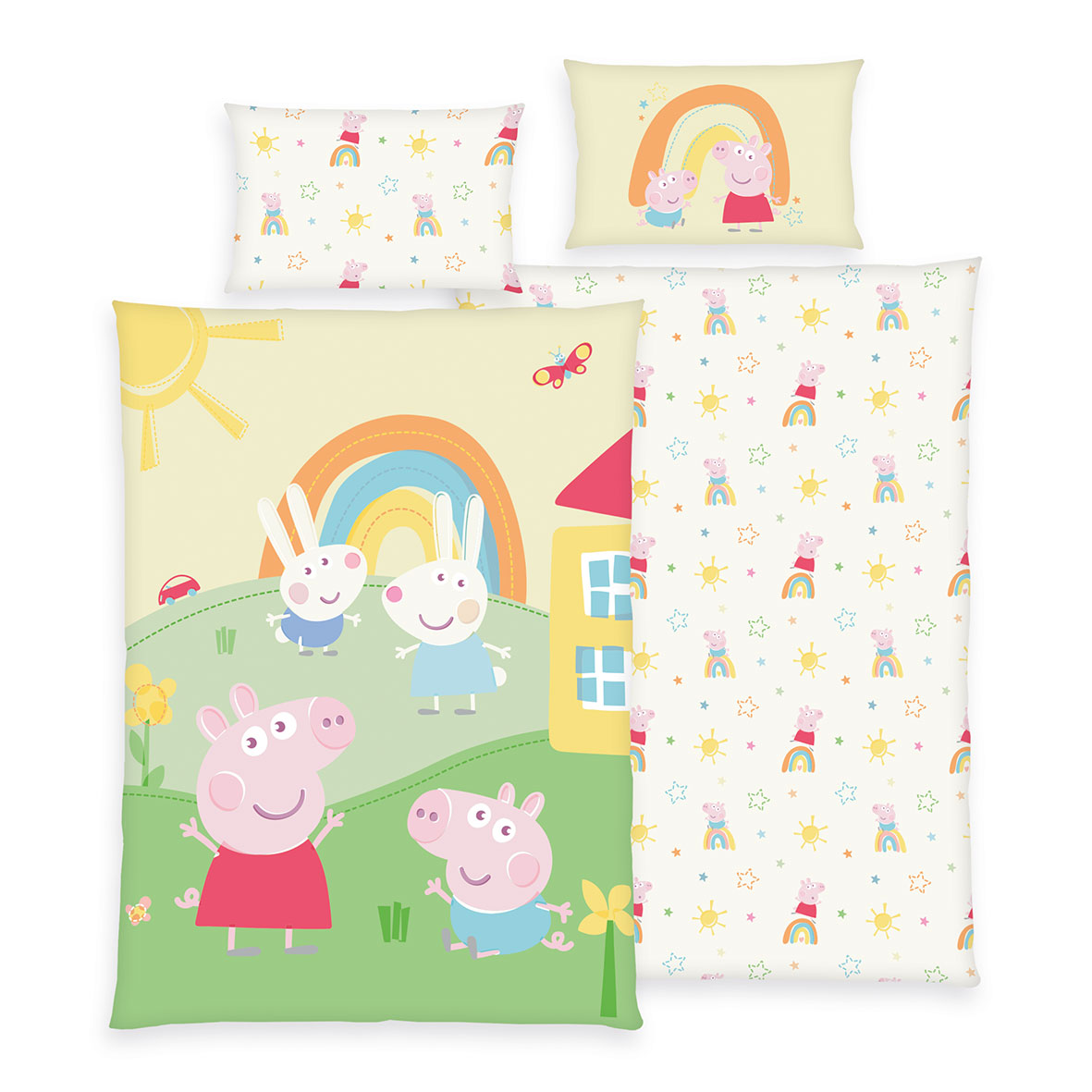 Peppa Wutz Kleinkind-Bettwäsche-Set ‘Peppas Welt’ – 100×135 cm, Renforcé