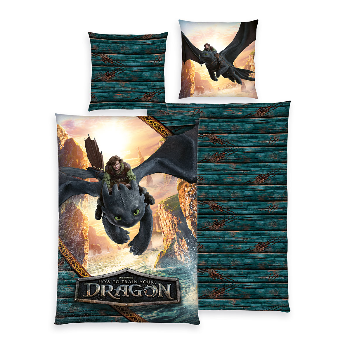 Dragons Bettwäsche-Set ‘Drachenreiter’ – 135×200 cm, Renforcé