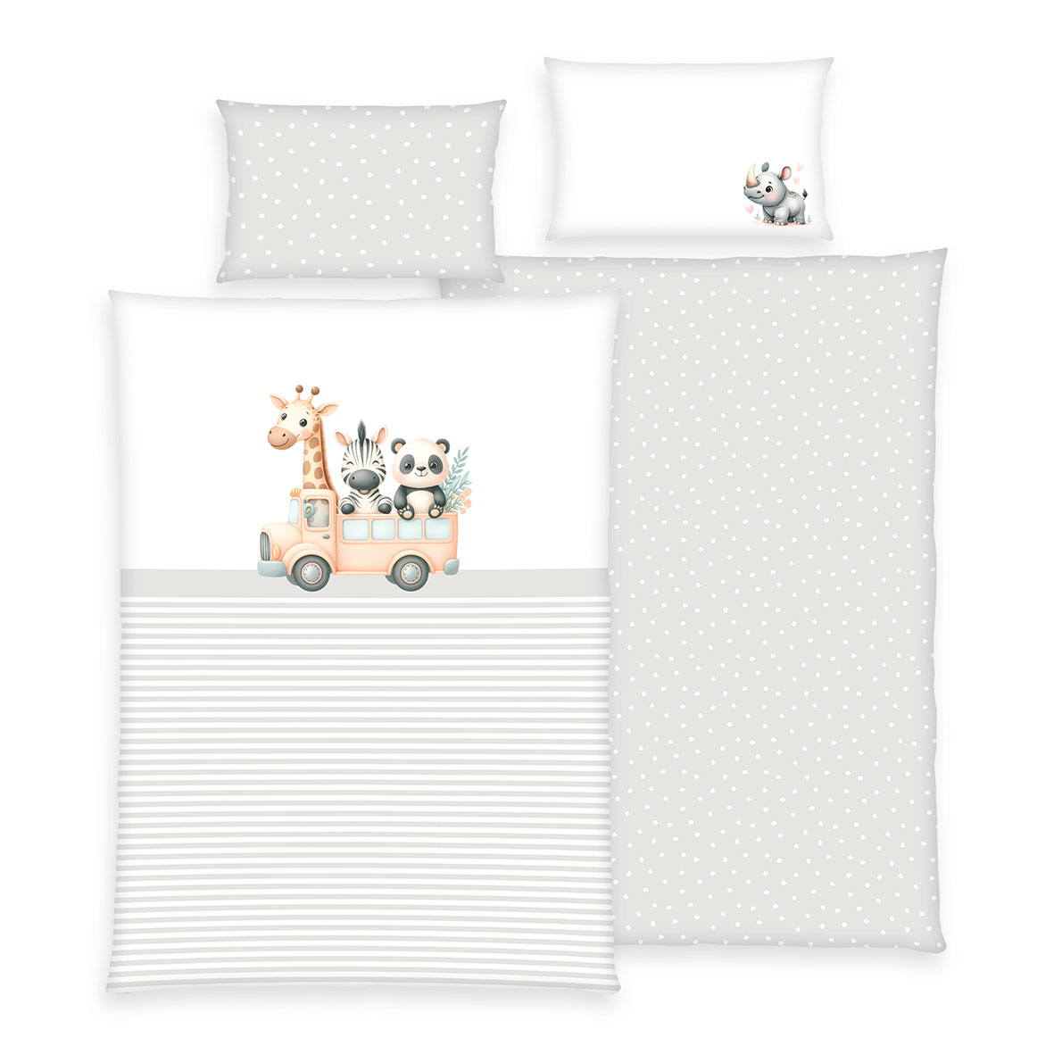 babybest® Bettwäsche-Set ‘Adventure Buddies’ – 100×135 cm, Renforcé