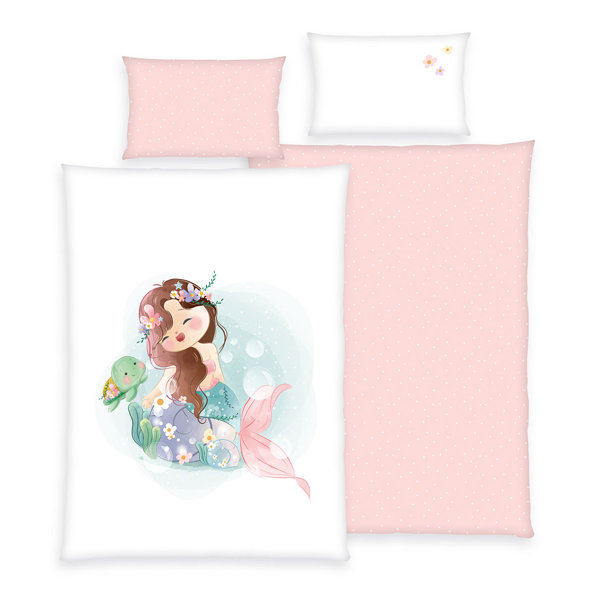 babybest Bettwäsche-Set ‘Meerjungfrau’ – 100×135 cm, Renforcé