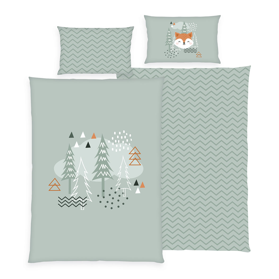 babybest® Bettwäsche-Set ‘Nordic Forest’ – 100×135 cm, Renforcé