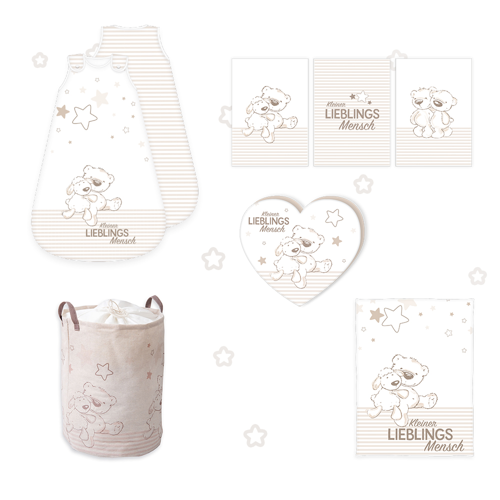 Baby-Geschenkset 'Kleiner Lieblingsmensch Beige' – Liebevolle Geborgenheit
