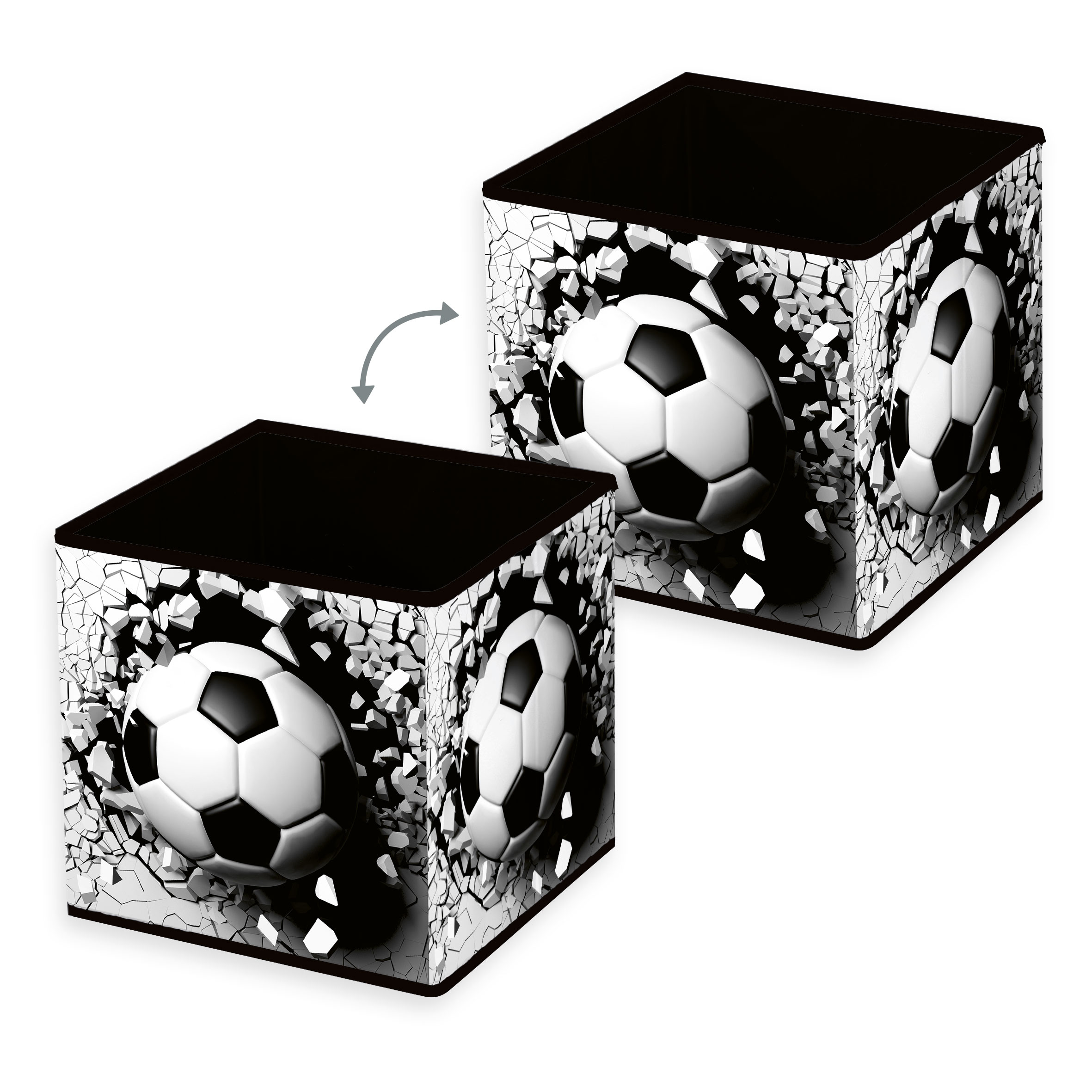 Young Collection Aufbewahrungsbox ‘3D Fußball’ – 30x30x30 cm
