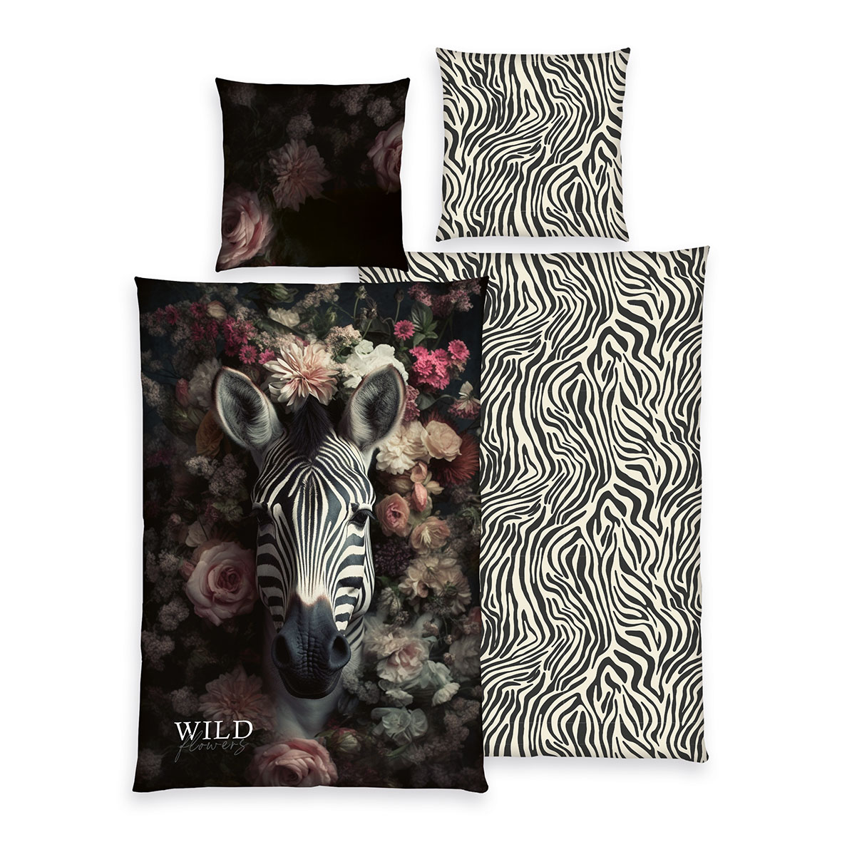 Wild Flowers Bettwäsche 'Zebra' - 135x200 cm, Renforcé