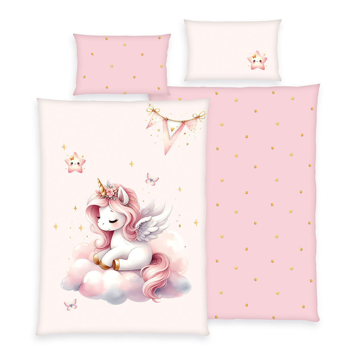 babybest® Bettwäsche-Set 'Einhornzauber' - 100x135 cm, Renforcé