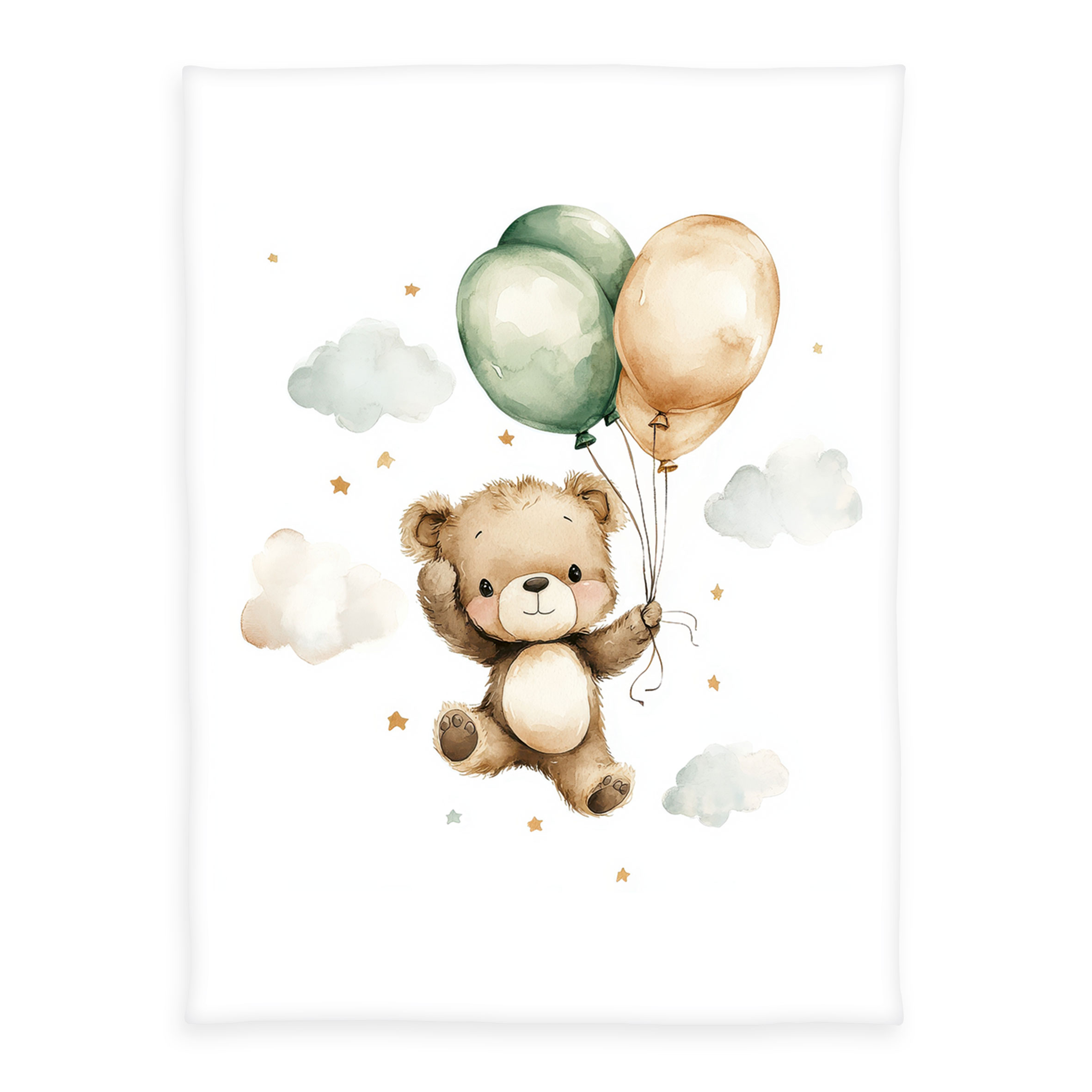 babybest® Microfaserflausch-Decke 'Ballon Teddy' - 75x100cm