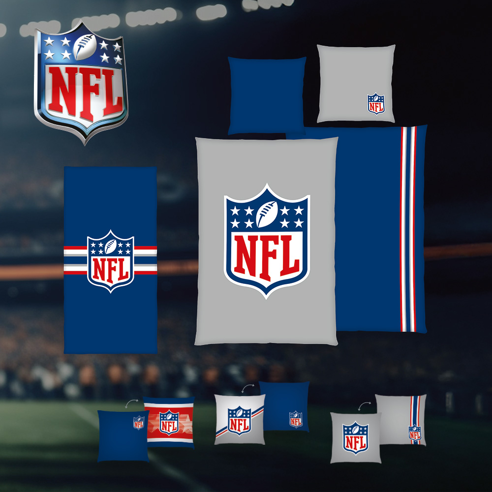 NFL Classic Comfort XXL – Bettwäsche ‘Classic’ + 2× Dekokissen-Set ‘Classic’ + Handtuch ‘Classic’
