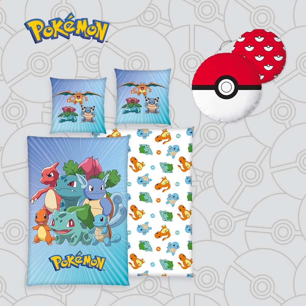 Pokémon Fan-Bundle ‘Generation & Pokéball’ – Bettwäsche & Kissen