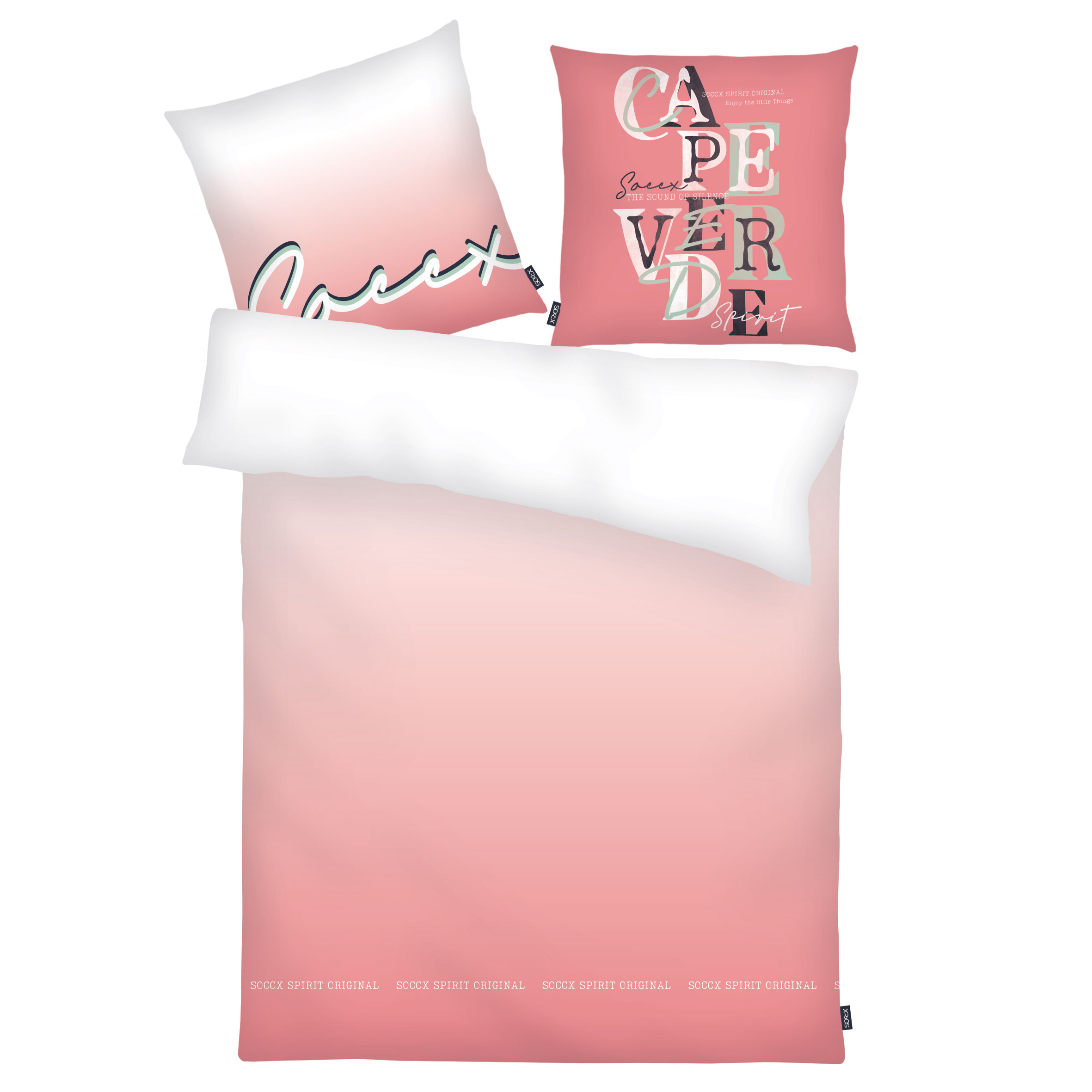 SOCCX Bettwäsche-Set 'Coral Gradient' – 135x200 cm, Renforcé