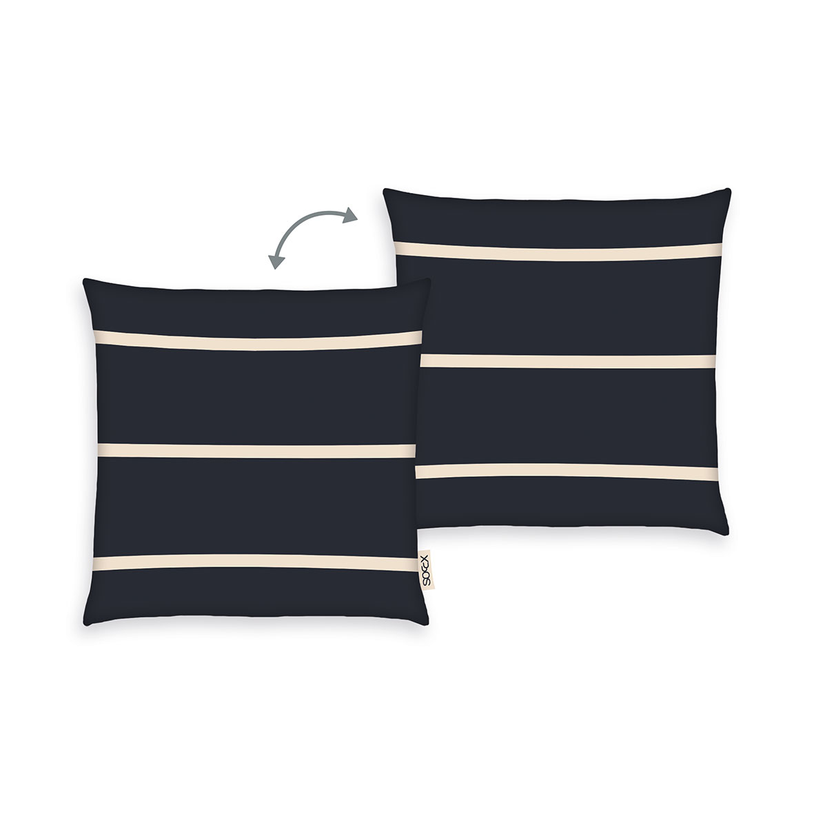 SOCCX Kissenhülle 'Coastel Stripes' – 40x40 oder 40x80 cm, Renforcé