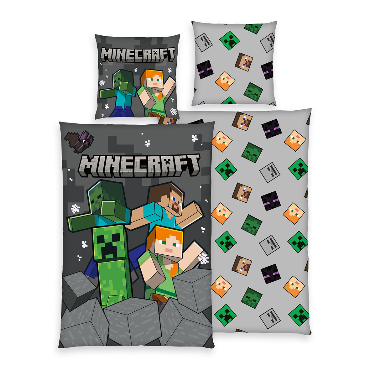 Minecraft Bettwäsche 'Creeper Crew' - 135x200cm, Renforcé