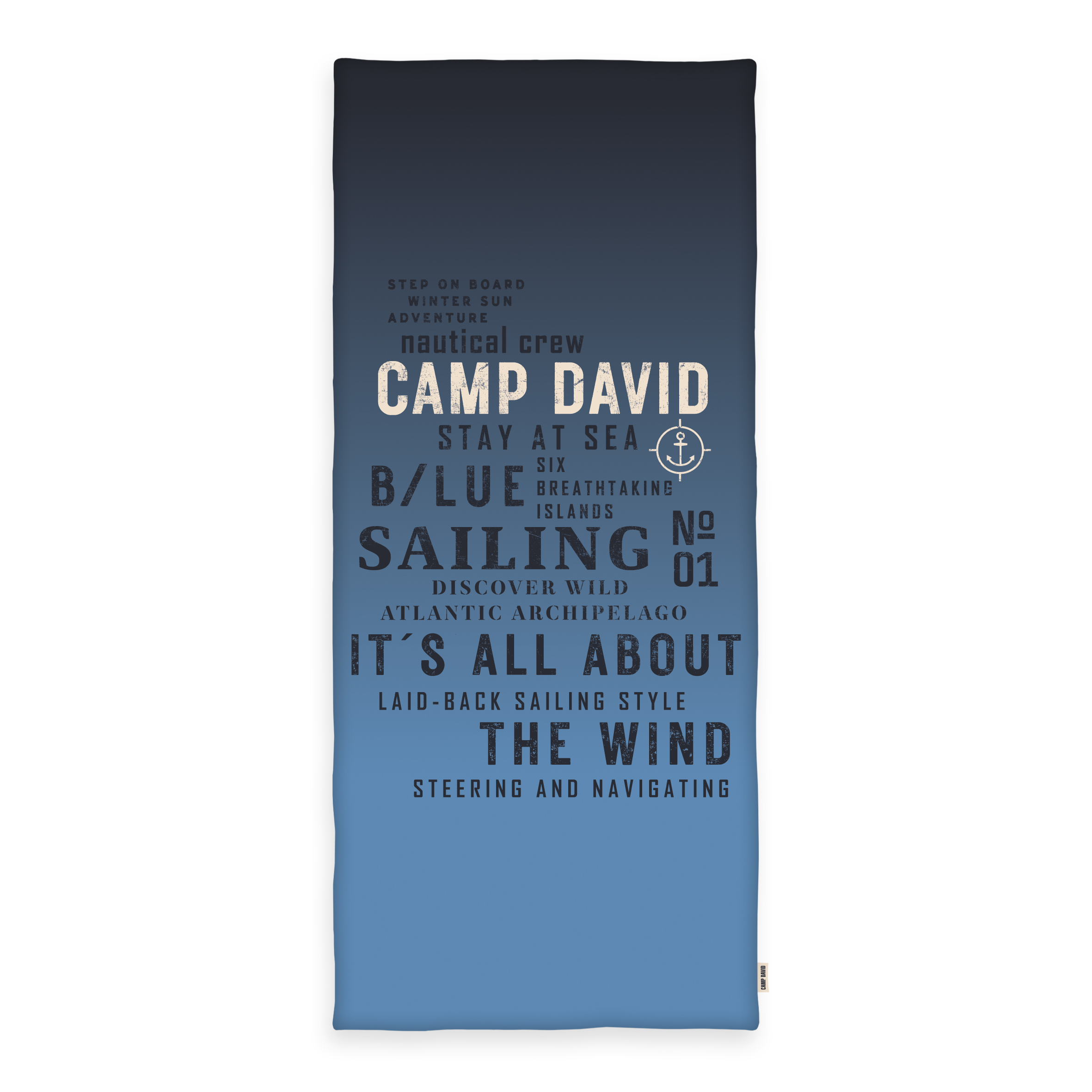 CAMP DAVID Saunatuch 'Atlantic Blue' – 80x180 cm, Velours