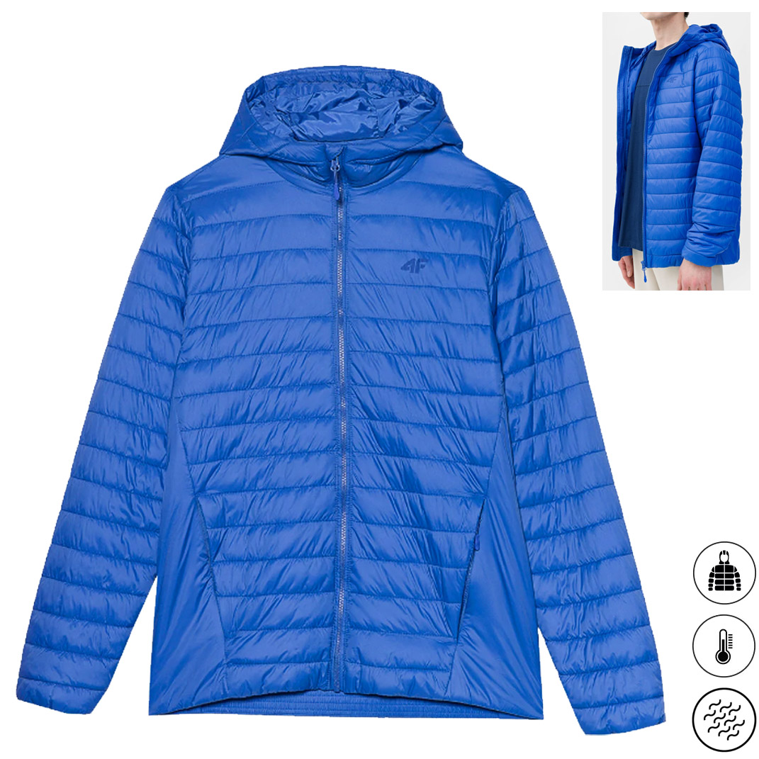 4F Warm - gesteppte Herren Jacke Hybridjacke synt. Daune, blau