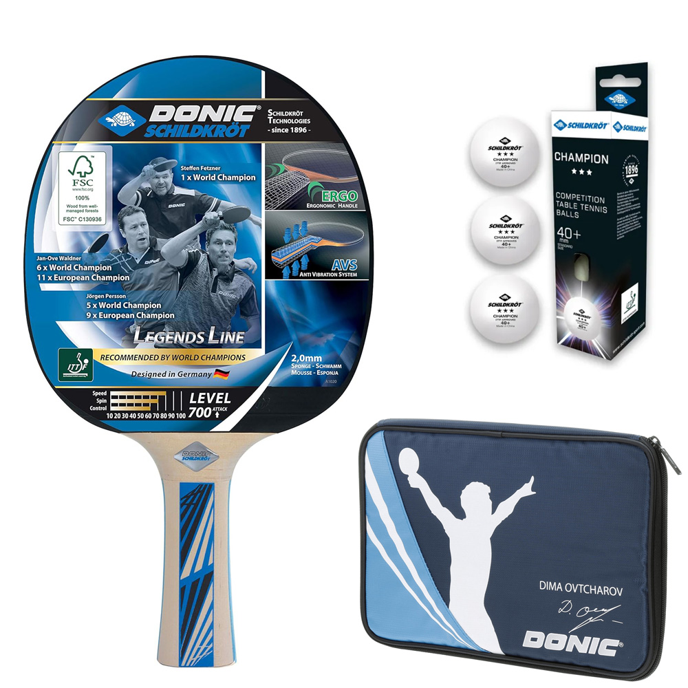 DONIC Schildkröt - Tischtennis Komplett Set, Schläger Bälle und Tasche