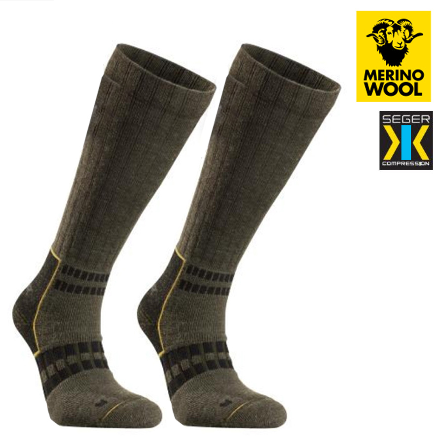 MERINOWOOL - SEGER TREKKING PLUS ENERGIZING Socken, grün