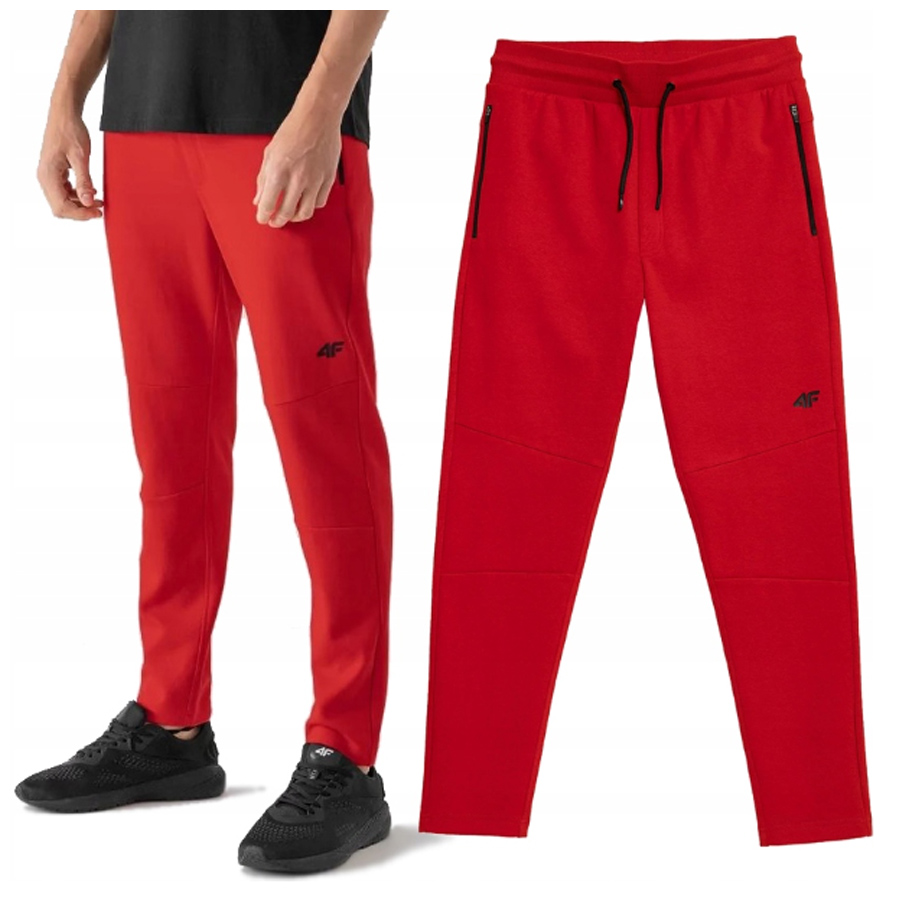 4F - Herren Jogginghose Sporthose SPMD014, rot