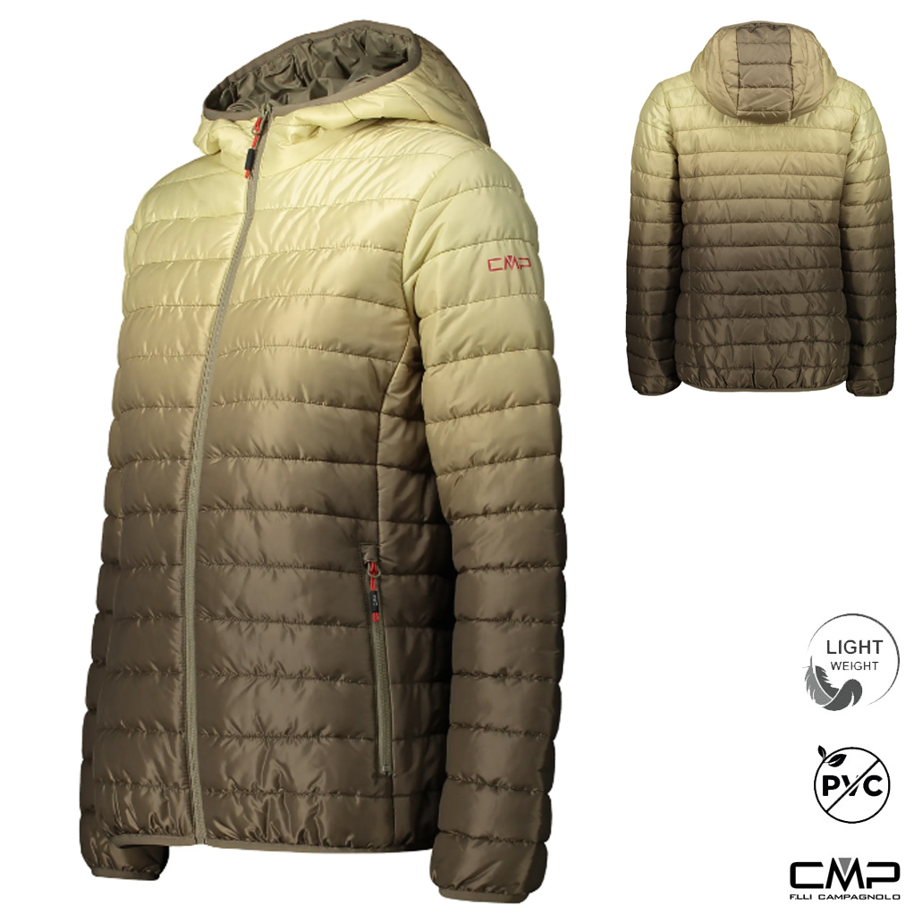 CMP - Damen Hybrid Jacke 'Fix Hood' Steppjacke, beige braun