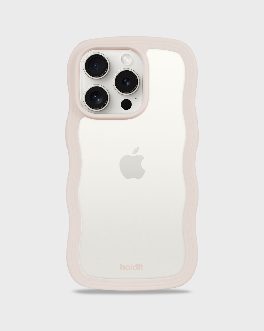 Phone Case Wavy Light Beige/Transparent iPhone 14 Pro