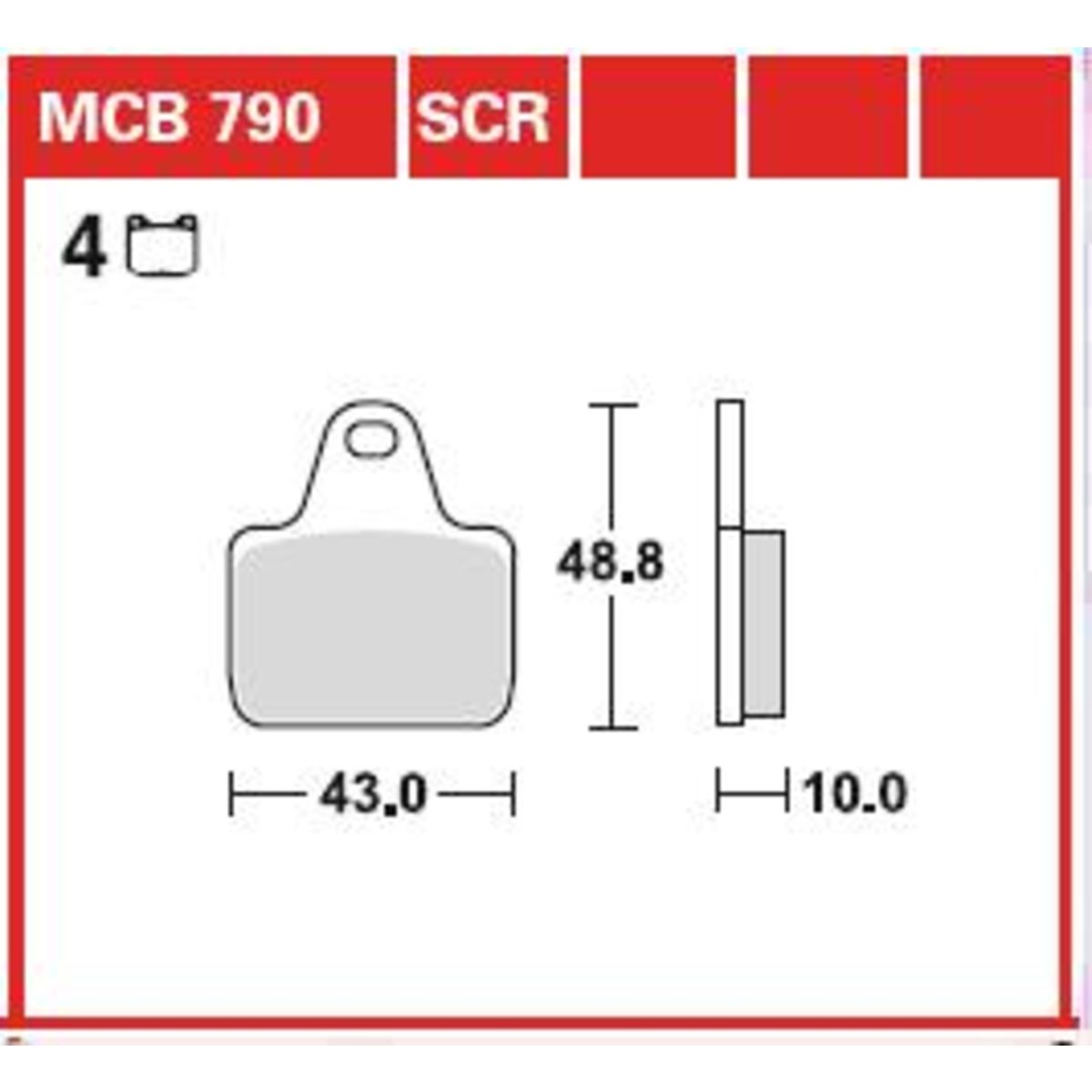 Bremsbelagsatz TRW MCB790SCR ohne Straßenzulassung
