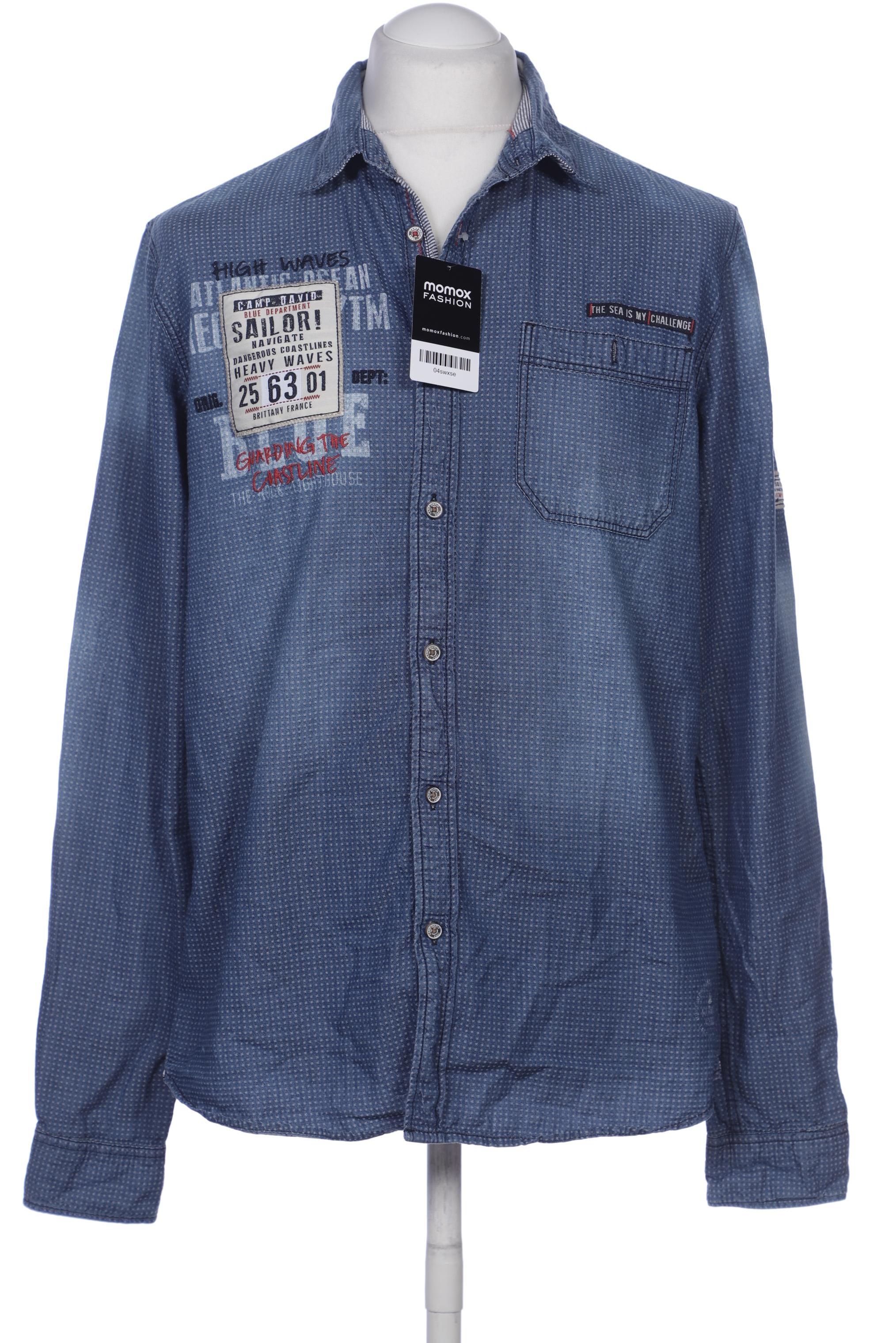Camp David Herren Hemd, blau, Gr. 48