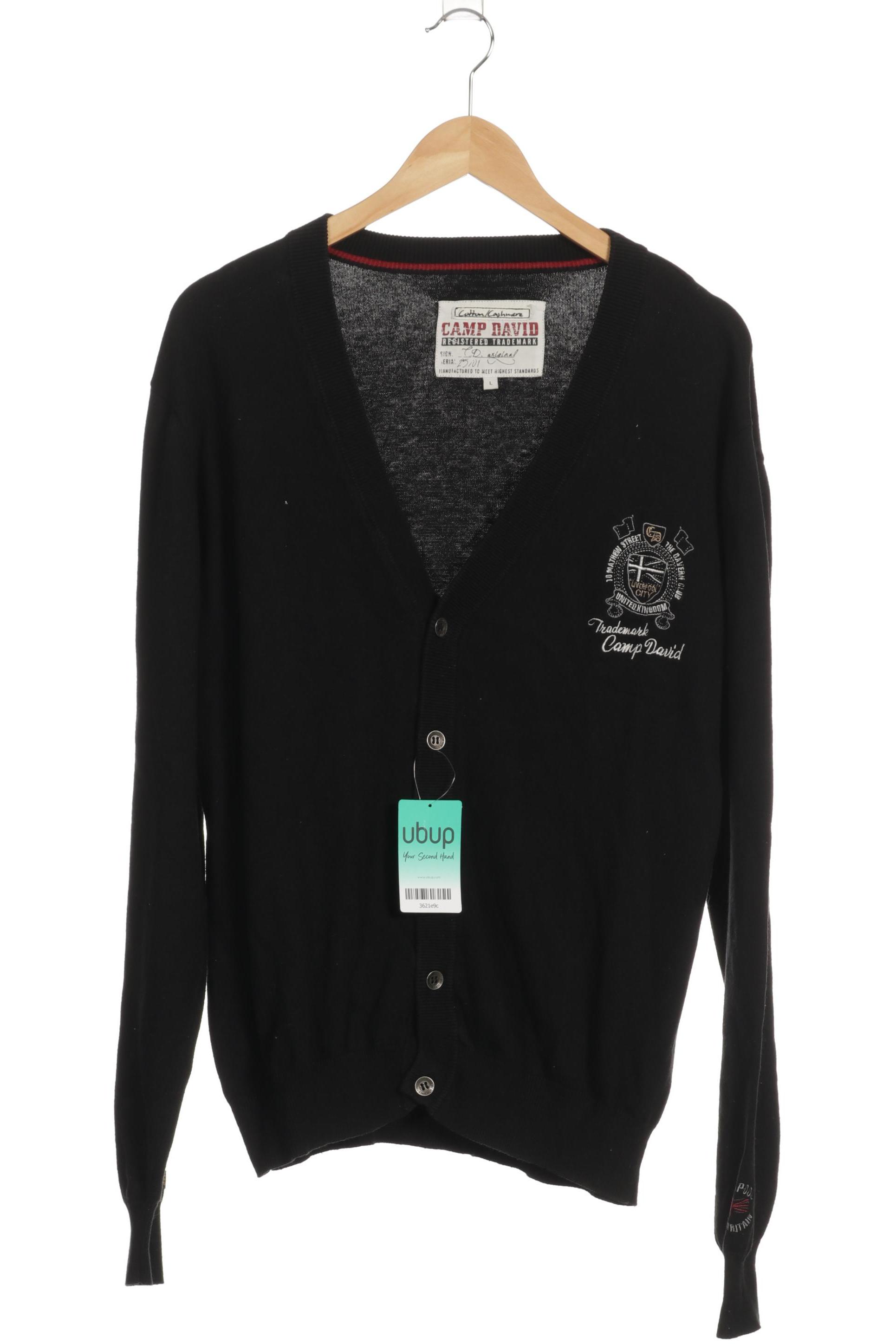 Camp David Herren Strickjacke, schwarz, Gr. 52