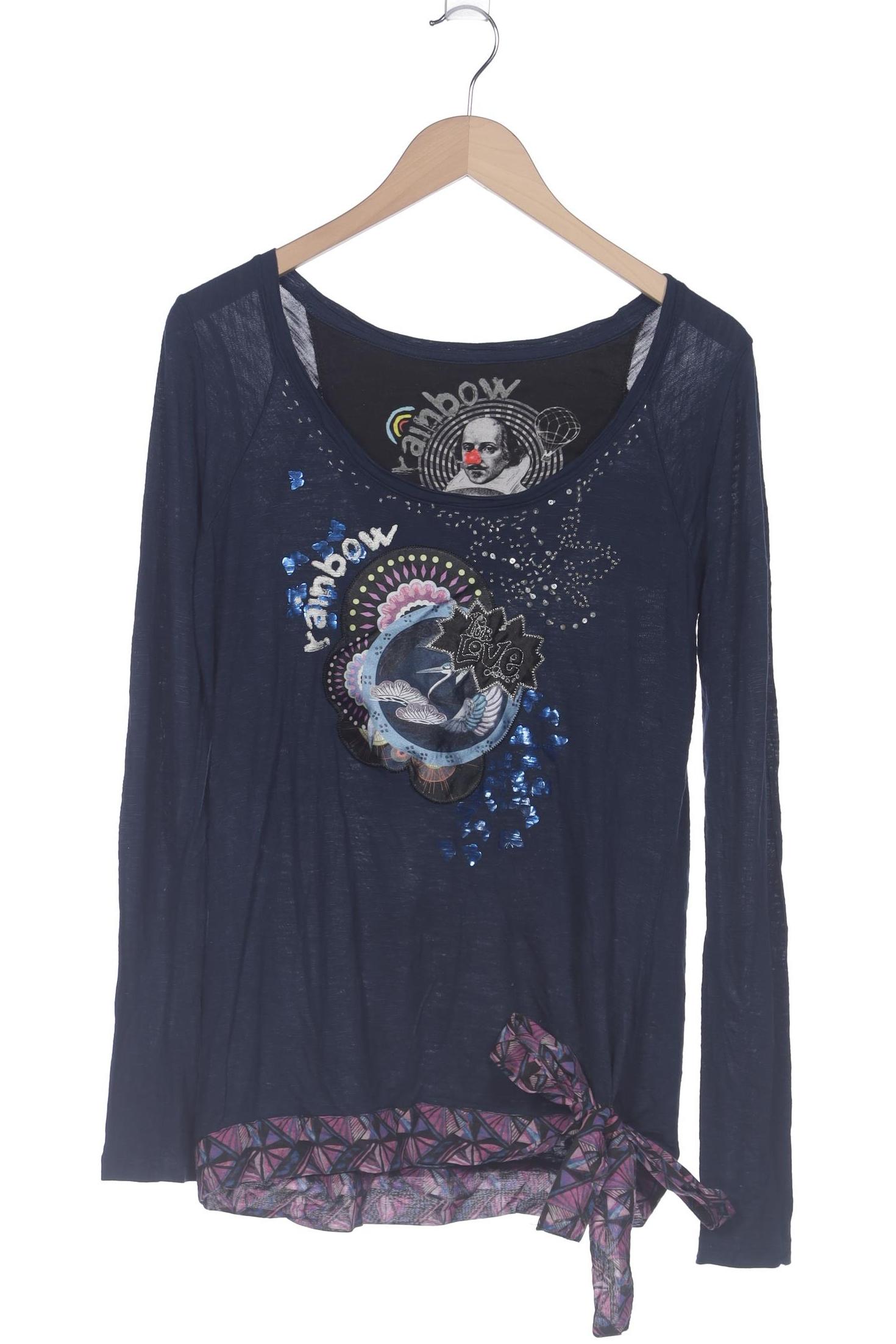 Desigual Damen Langarmshirt, marineblau, Gr. 44