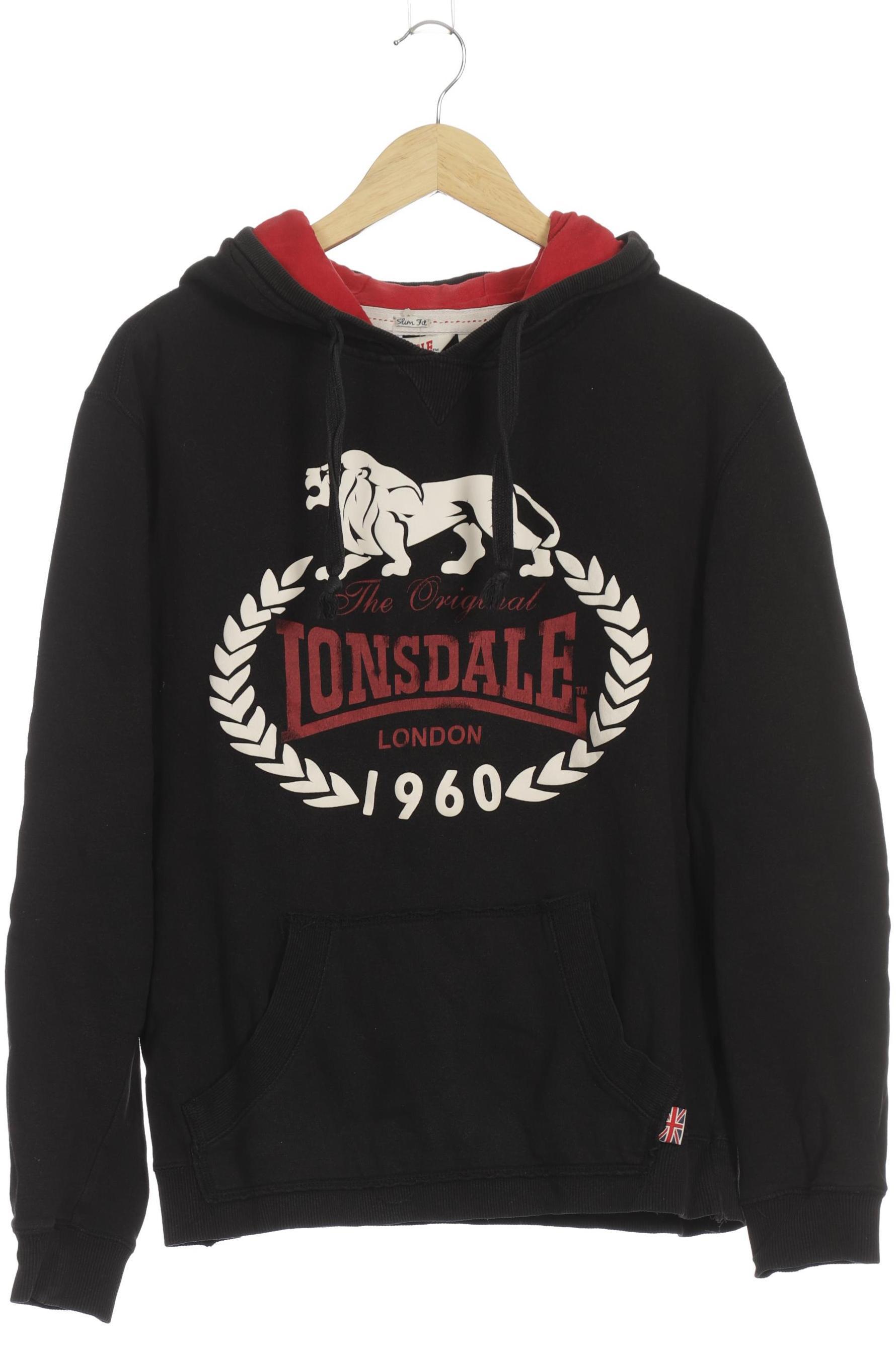 Lonsdale London Herren Kapuzenpullover, schwarz, Gr.