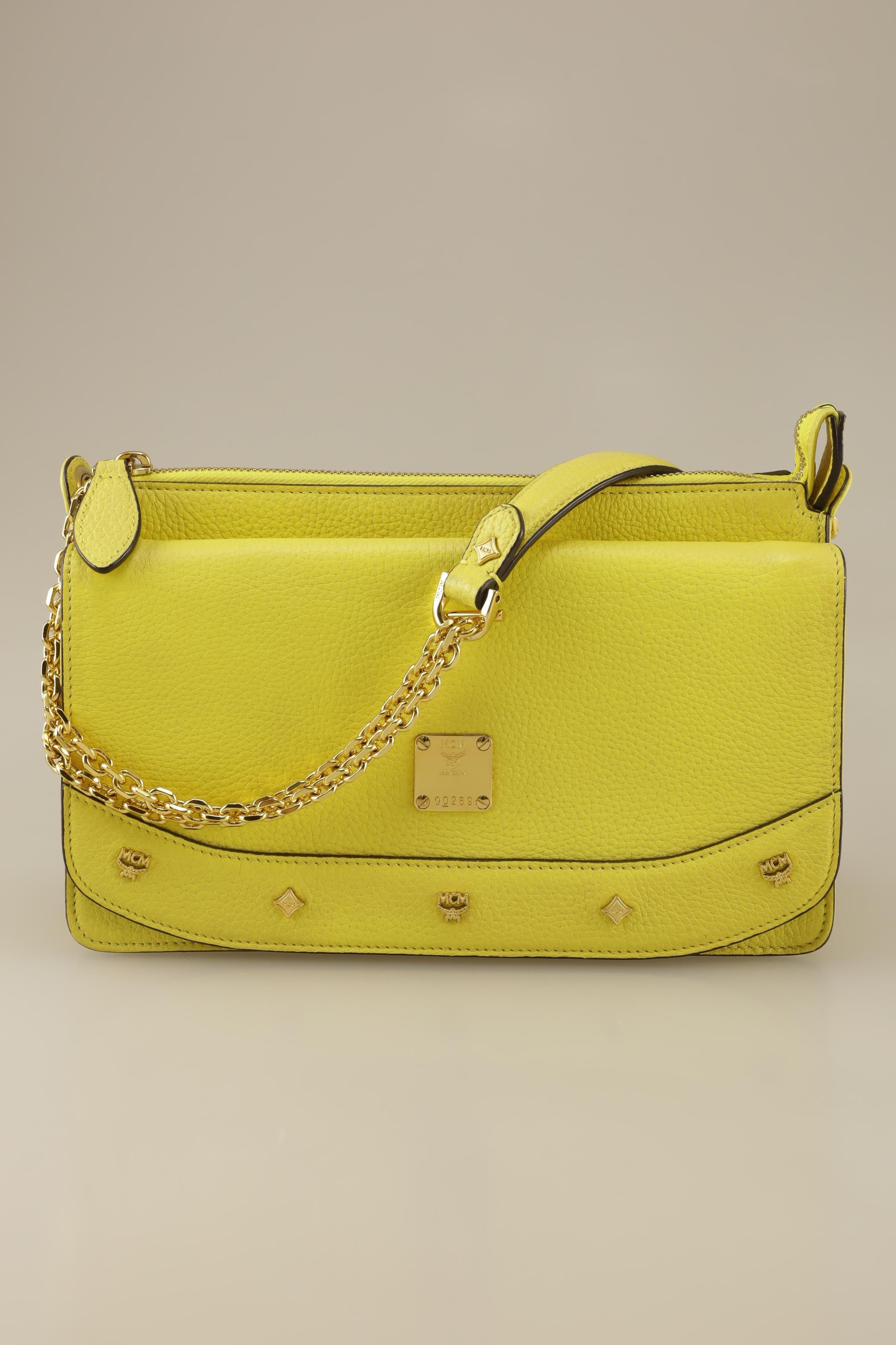 MCM Damen Handtasche, gelb, Gr.