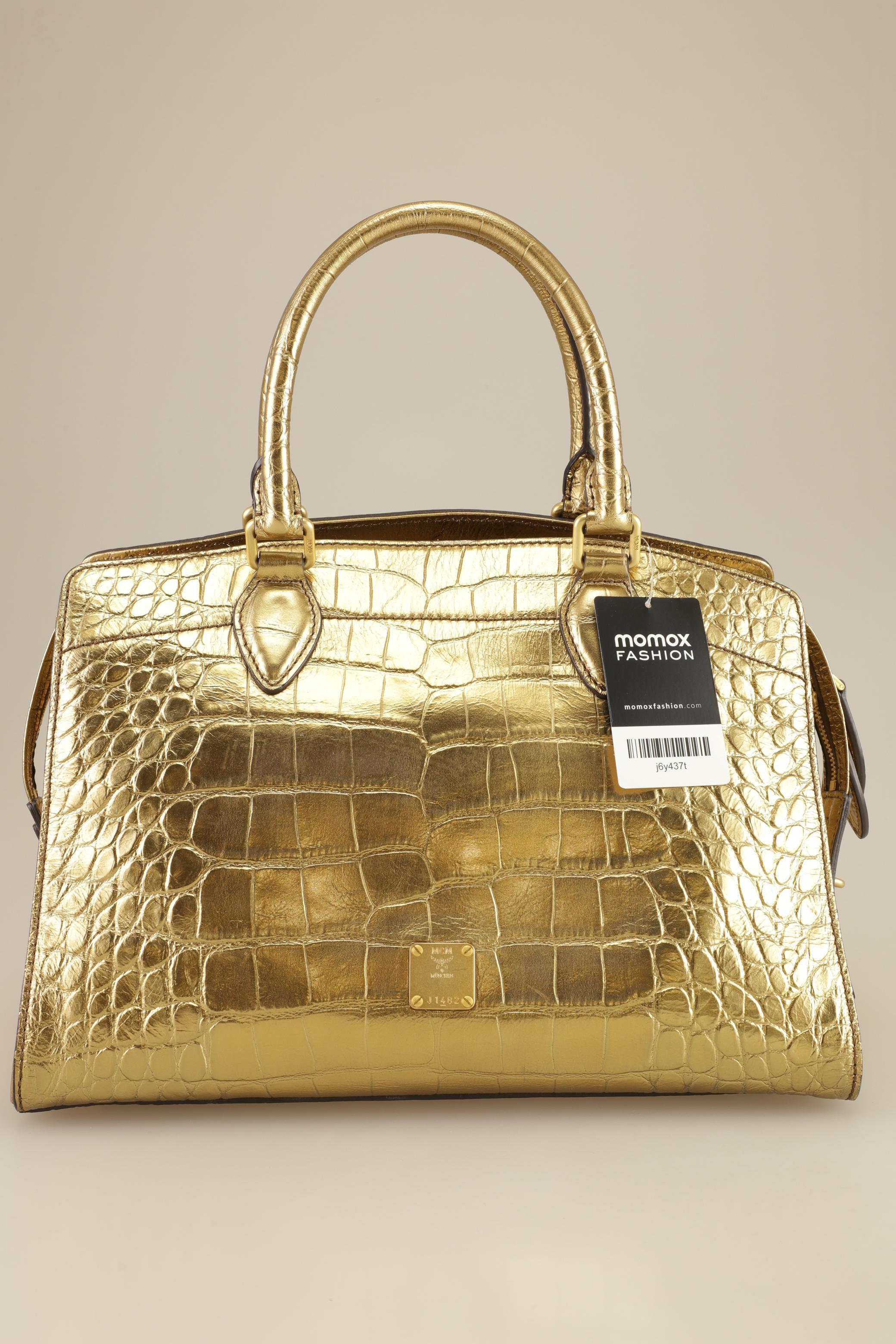 MCM Damen Handtasche, gold, Gr.