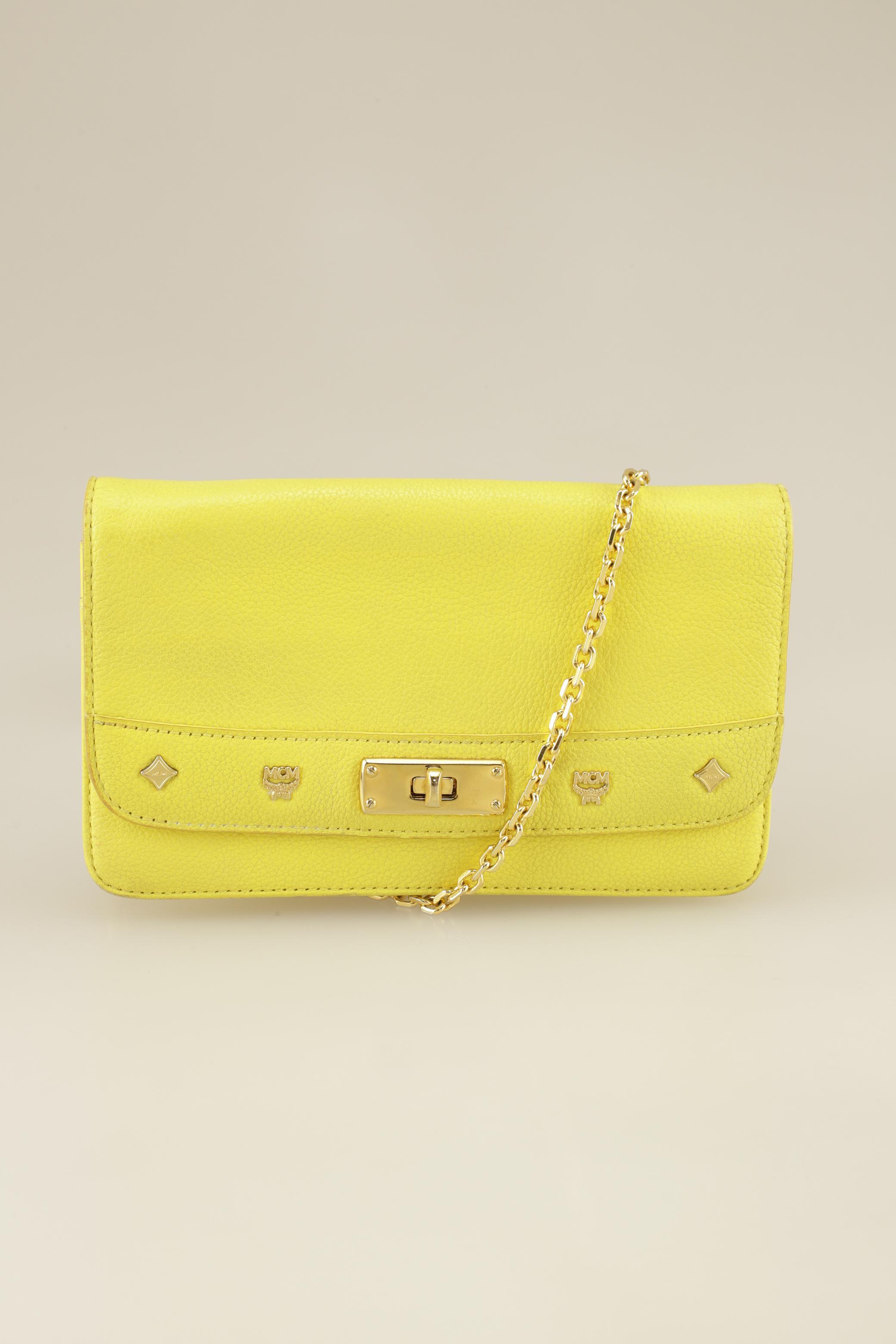 MCM Damen Handtasche, gelb, Gr.