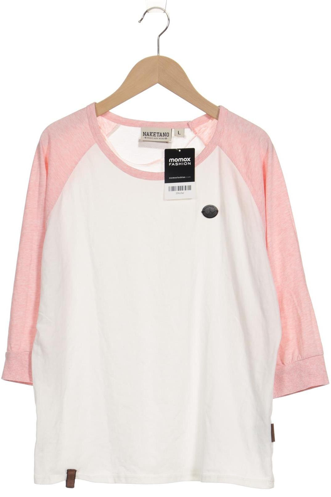 Naketano Damen Langarmshirt, weiß, Gr. 42