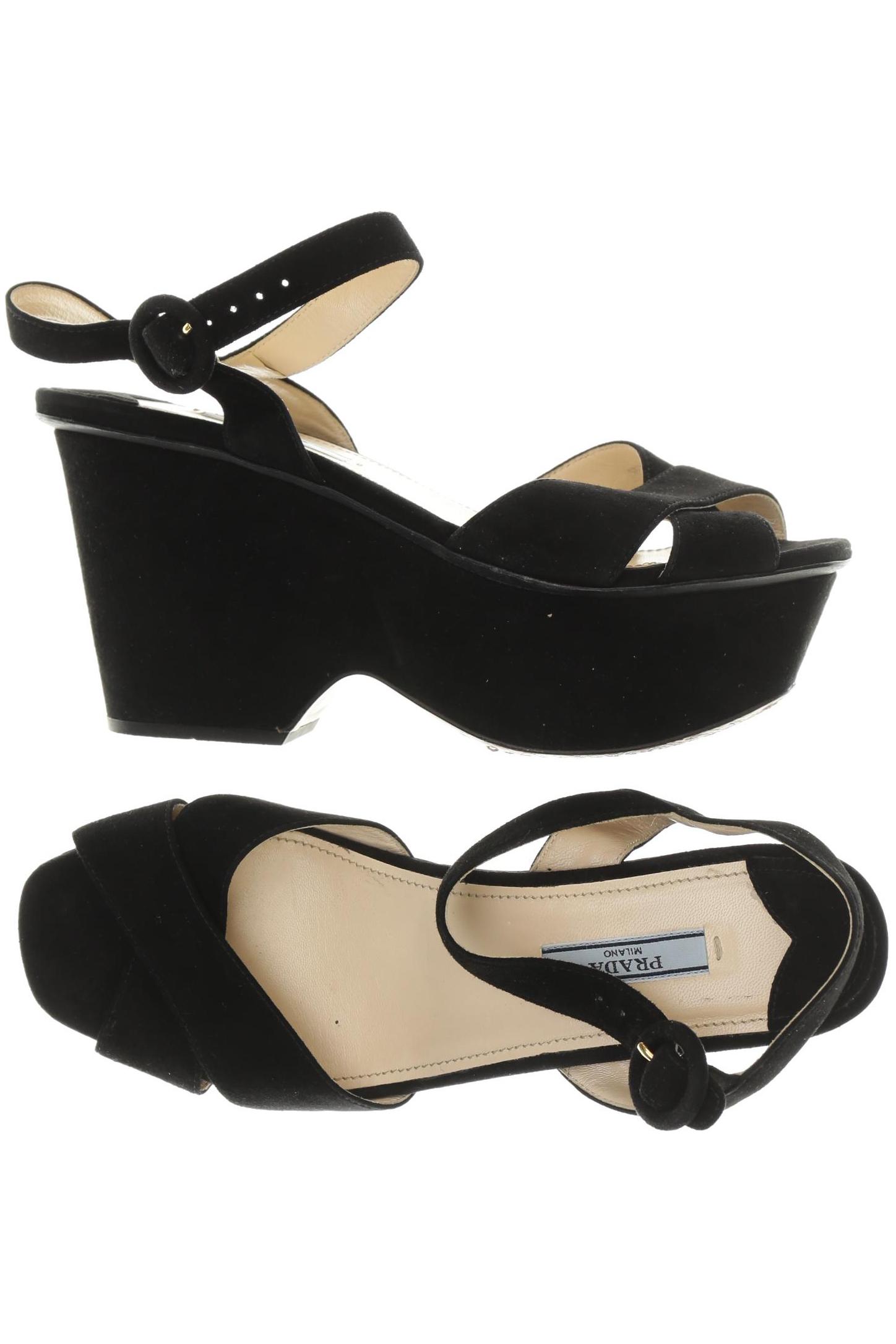 Prada Damen Sandale, schwarz, Gr. 37.5