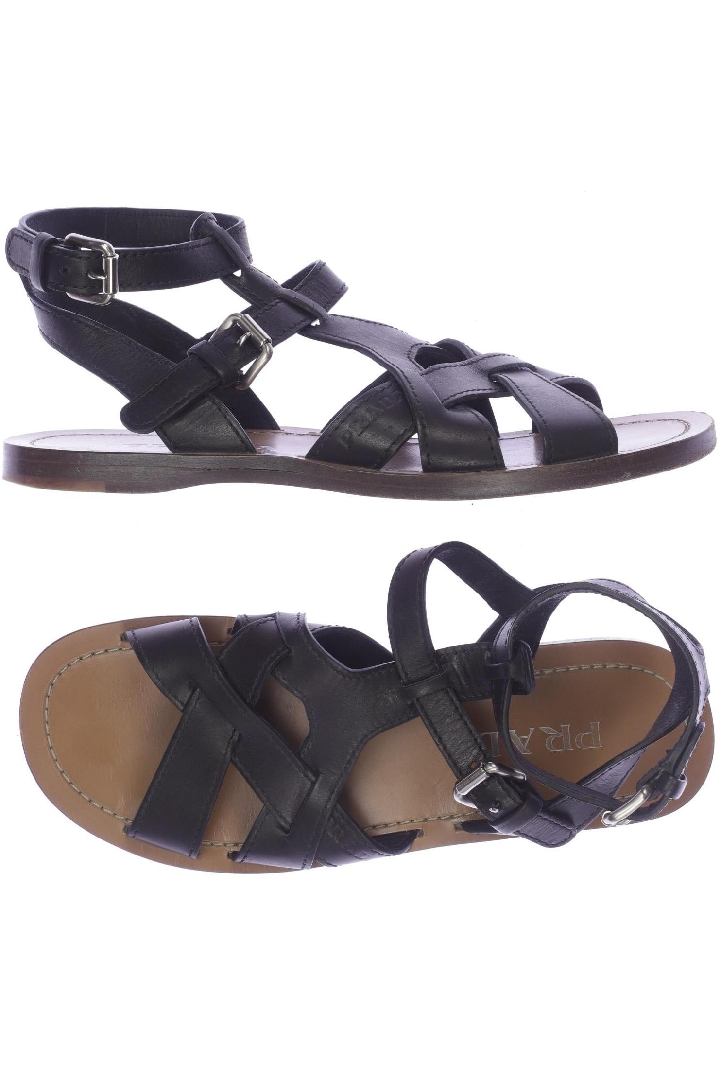 Prada Damen Sandale, schwarz, Gr. 37