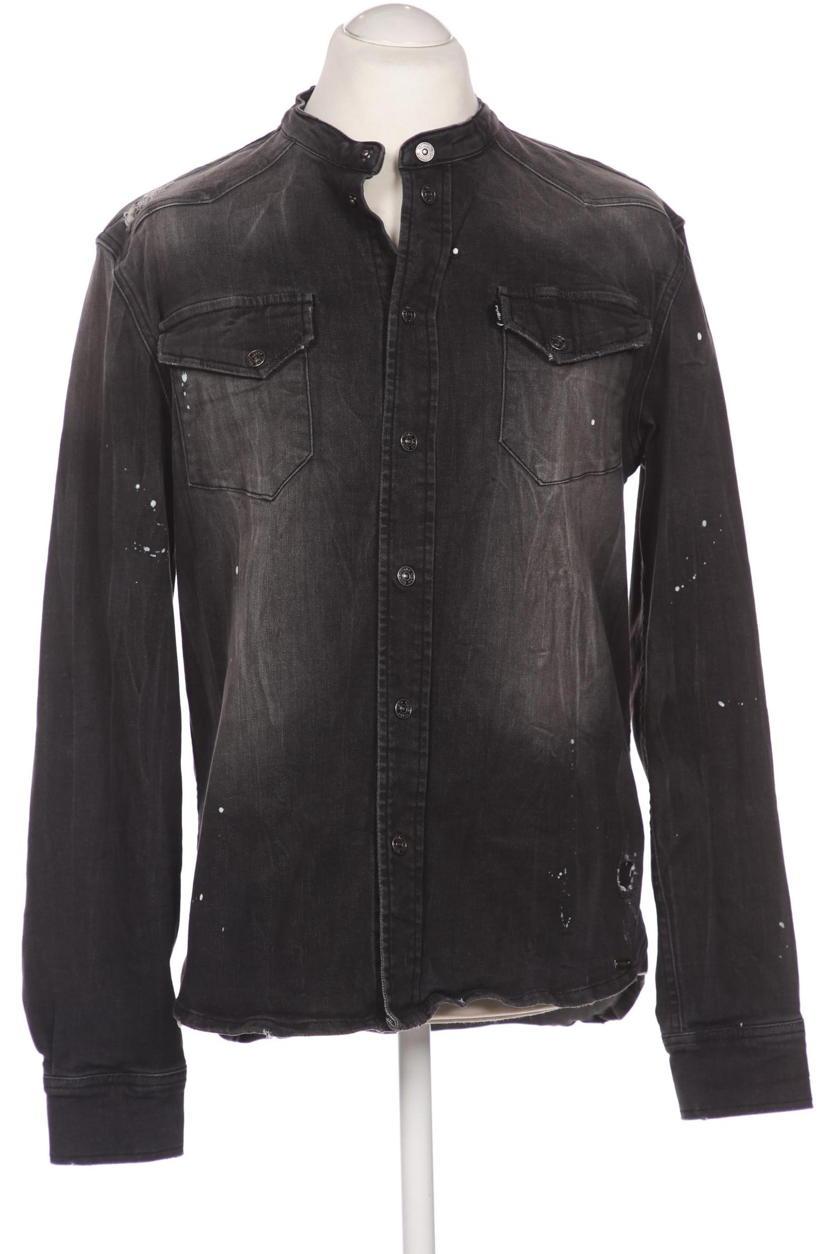 tigha Herren Hemd, schwarz, Gr. 52