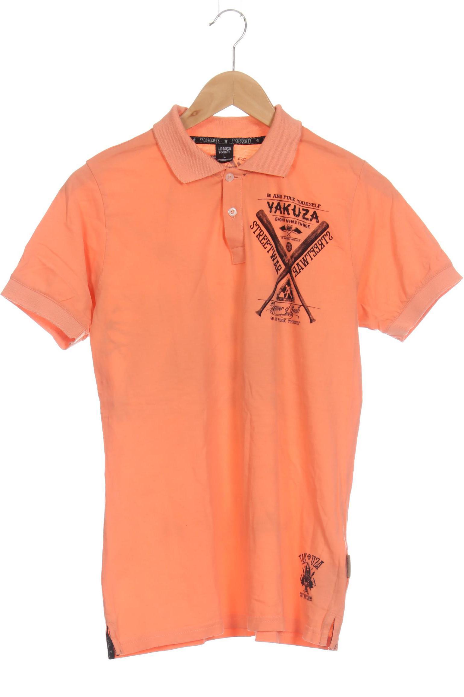 Yakuza Herren Poloshirt, orange, Gr.