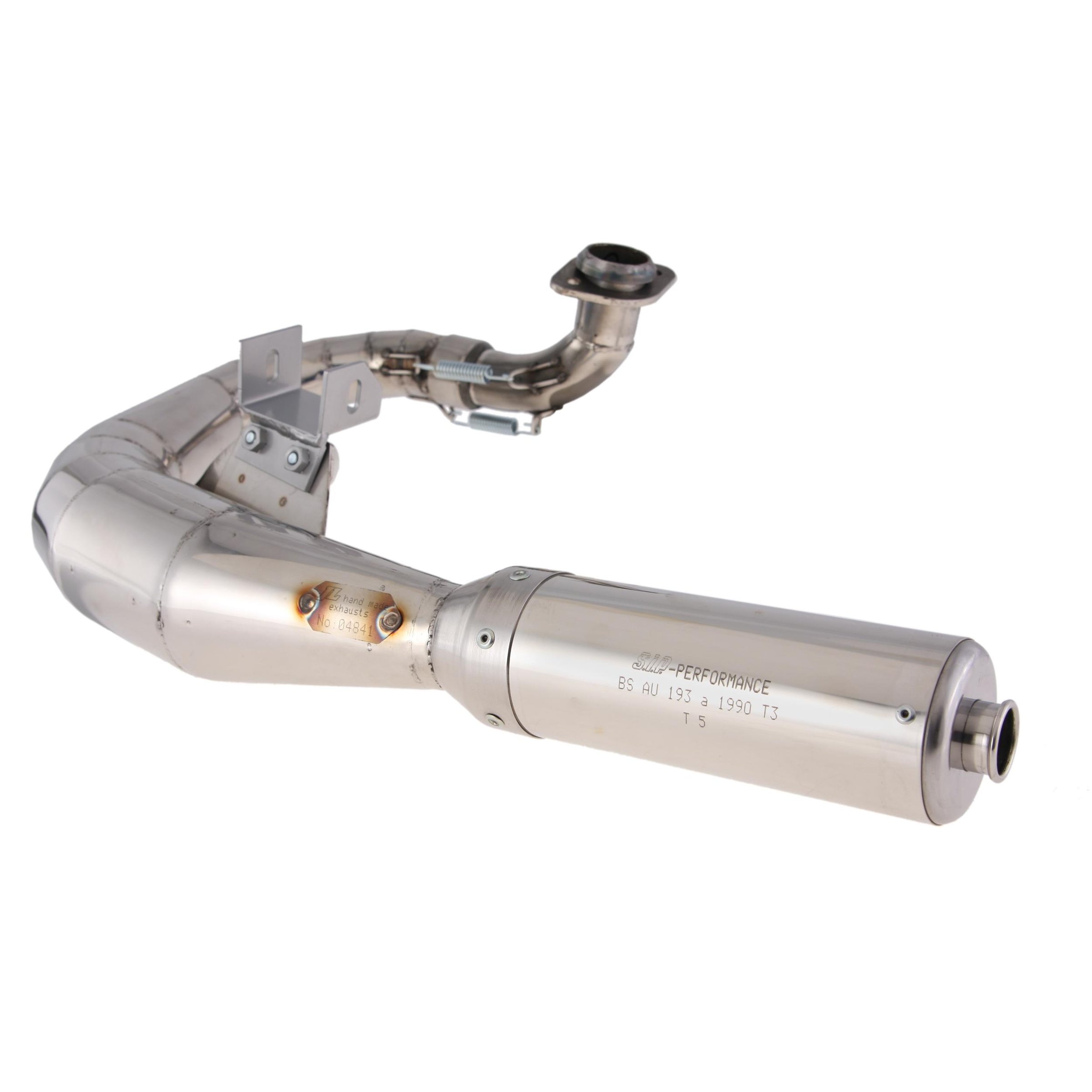 Rennauspuff SIP Performance, Material: Edelstahl poliert, Dämpfer: Edelstahl Farbe (ESD): silber für Vespa T5